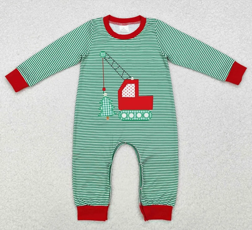 LR1402 Little Boy Winter Long SLeeve Crane Tree Green Stripes Print Jumpsuits Baby Boys Christmas Romper Clothing
LR1402 Little Boy Winter Long SLeeve Crane Tree Green Stripes Print Jumpsuits Baby Boys Christmas Romper Clothing