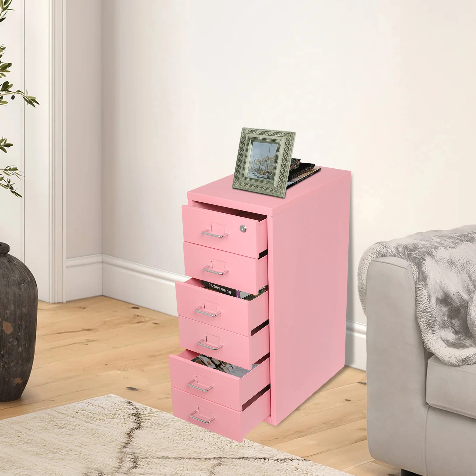 6 Tiers Cold-rolled Steel Filing Cabinet,Pink Metal File Cabinet W/ Lock, Soft Cloth For Office,Study, Home, Christmas Gift
6 Tiers Cold-rolled Steel Filing Cabinet,Pink Metal File Cabinet W/ Lock, Soft Cloth For Office,Study, Home, Christmas Gift