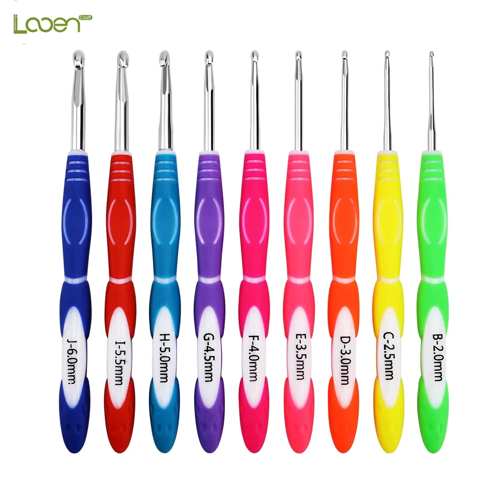 2.0mm-6.0mm Yarn Knitting Crochet Hook Tools: TPR Soft-handle Aluminum Oxide Crochet Hooks for DIY Sweater Knitting 
2.0mm-6.0mm Yarn Knitting Crochet Hook Tools: TPR Soft-handle Aluminum Oxide Crochet Hooks for DIY Sweater Knitting