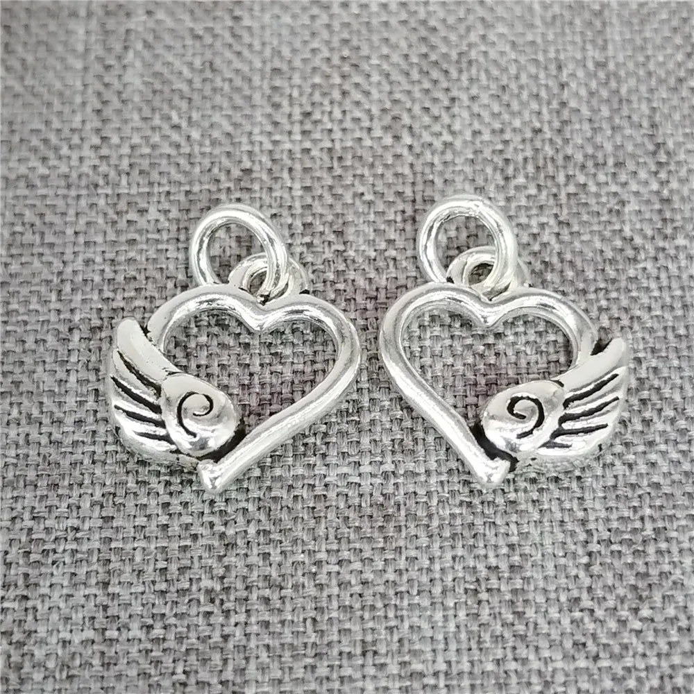 925 Sterling Silver Wing Heart Charm 2-Sided Love Valentines Pendant for Bracelet Necklace
925 Sterling Silver Wing Heart Charm 2-Sided Love Valentines Pendant for Bracelet Necklace