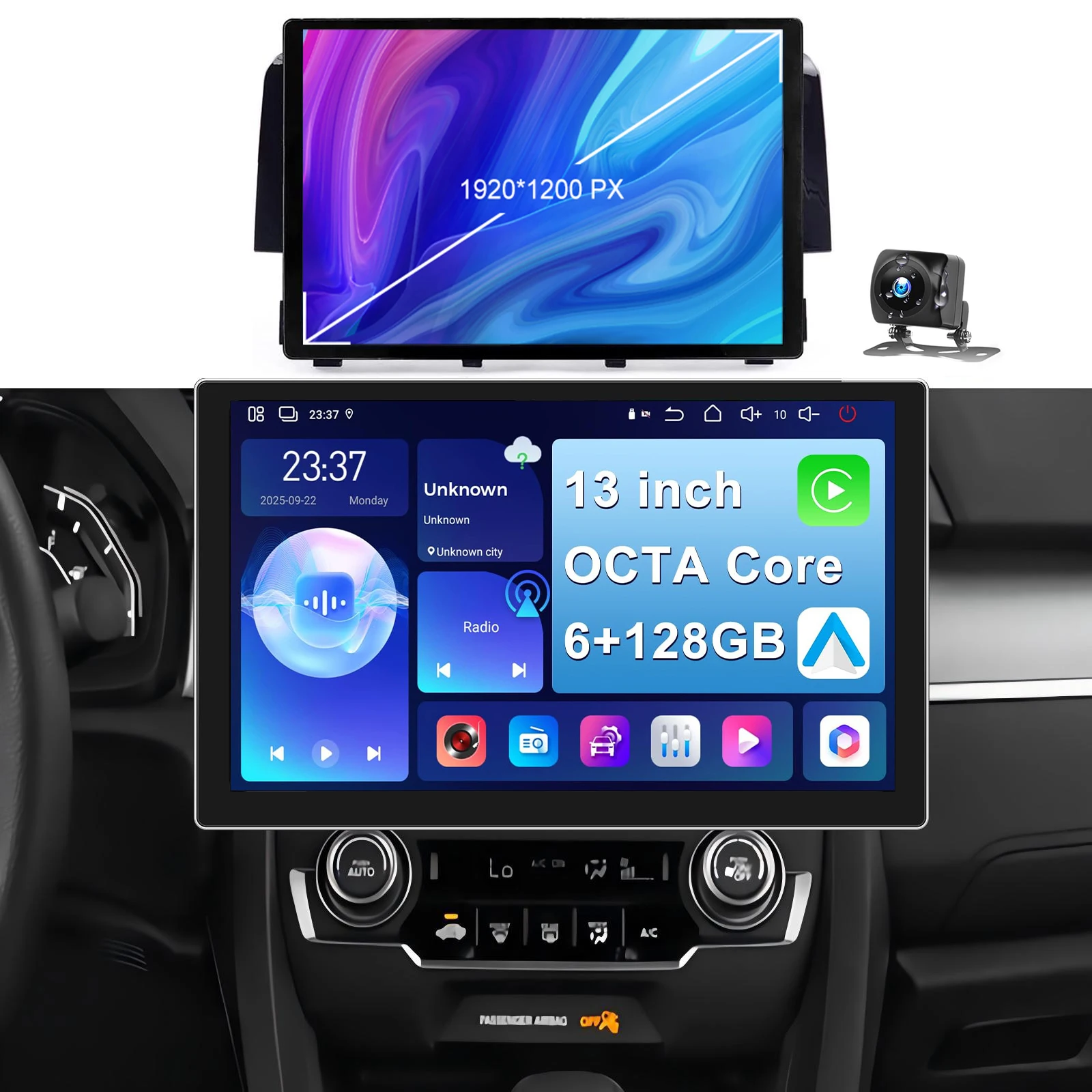 8 Core 6+128G Android Car Radio Car Stereo for 【Honda Civic 2016-2020】13 Inch with Wireless Carplay Android Auto, 1920*1200P
8 Core 6+128G Android Car Radio Car Stereo for 【Honda Civic 2016-2020】13 Inch with Wireless Carplay Android Auto, 1920*1200P