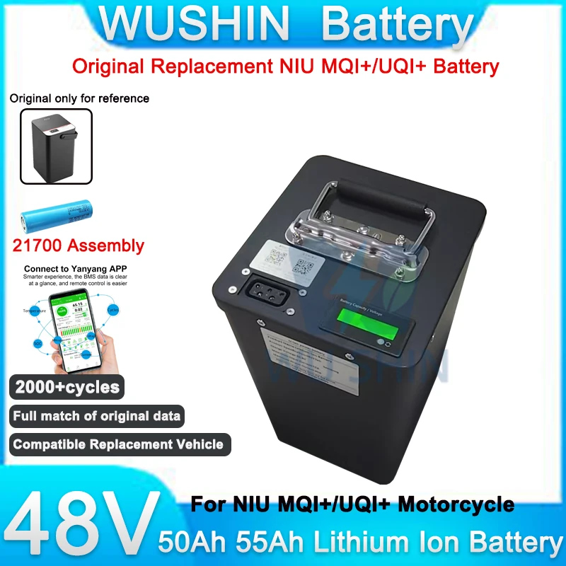 Original Replacement Battery for NIU MQi+ UQi+ Electric Scooter 48V 55Ah 50Ah Lithium Battery High Capacity Long Range
Original Replacement Battery for NIU MQi+ UQi+ Electric Scooter 48V 55Ah 50Ah Lithium Battery High Capacity Long Range
