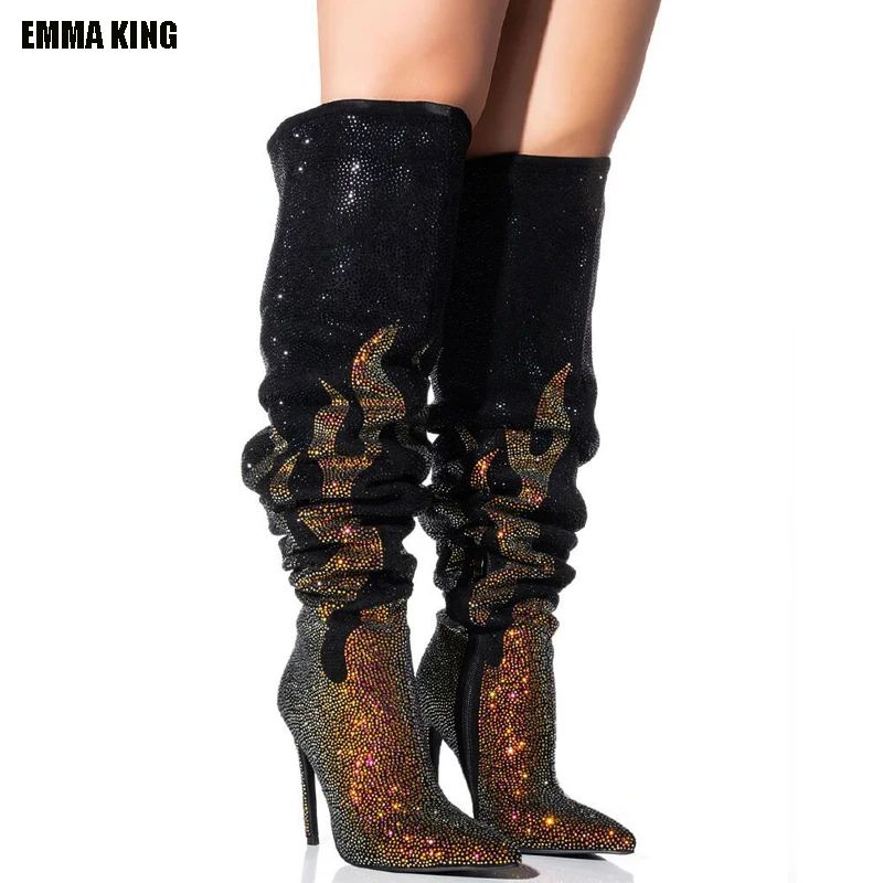2022 Fashion Women Over The Knee High Thigh Boots 10/12cm High Heels Crystal Diamond Stripper Long Thigh Pleaser Boots Shoes
2022 Fashion Women Over The Knee High Thigh Boots 10/12cm High Heels Crystal Diamond Stripper Long Thigh Pleaser Boots Shoes