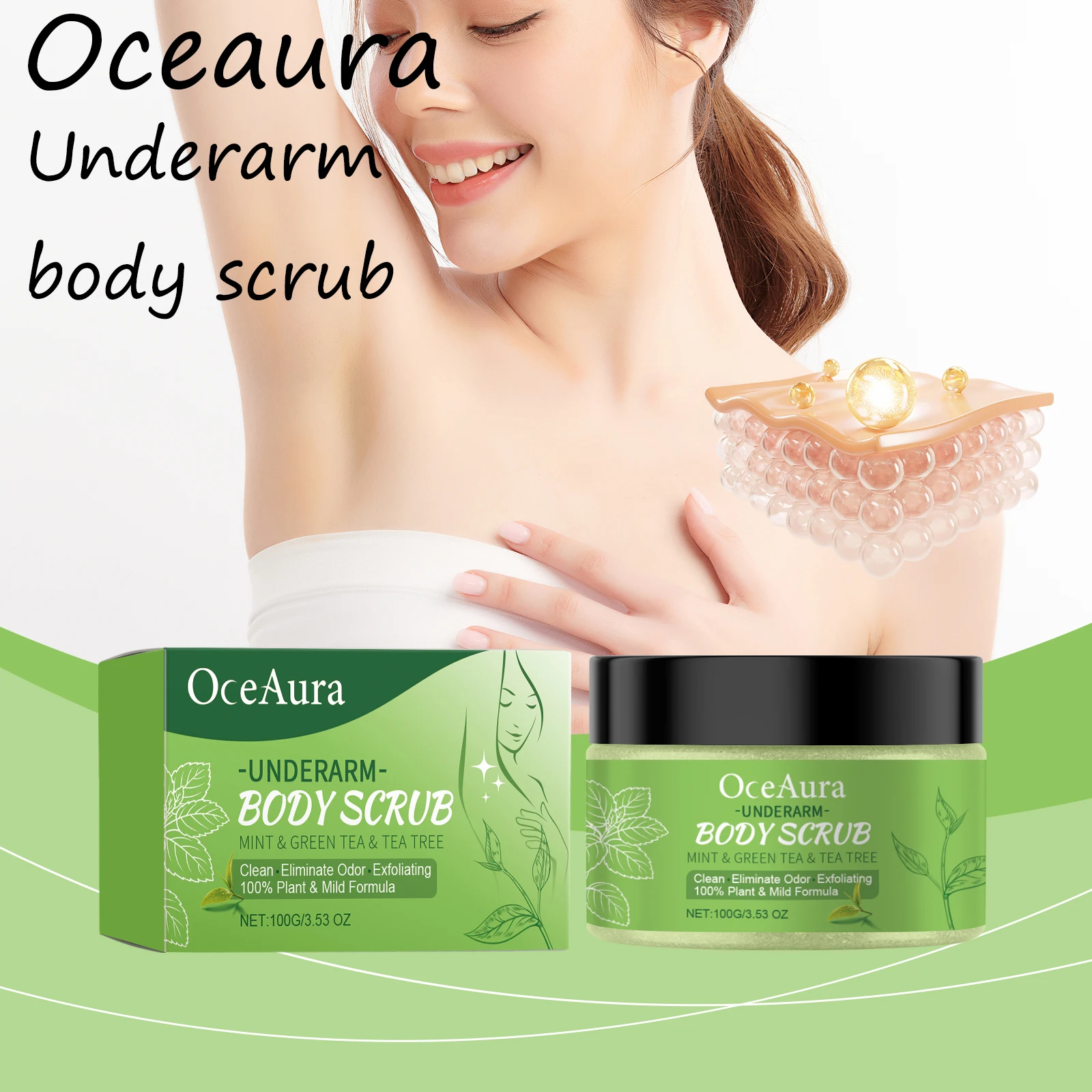 Крем-скраб для подмышек с зеленым чаем Oceaura, удаление омертвевшей кожи, осветление тона кожи, увлажняющий, отшелушивающий, смягчающий скраб для тела
Крем-скраб для подмышек с зеленым чаем Oceaura, удаление омертвевшей кожи, осветление тона кожи, увлажняющий, отшелушивающий, смягчающий скраб для тела