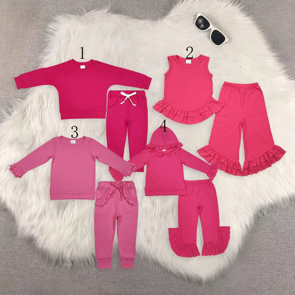 New Fashion Match Baby Girls Hot Pink Pocket Hooded Top Ruffle Pants Set Wholesale Boutqiue Kid Clothes Sibling Short Suit
New Fashion Match Baby Girls Hot Pink Pocket Hooded Top Ruffle Pants Set Wholesale Boutqiue Kid Clothes Sibling Short Suit