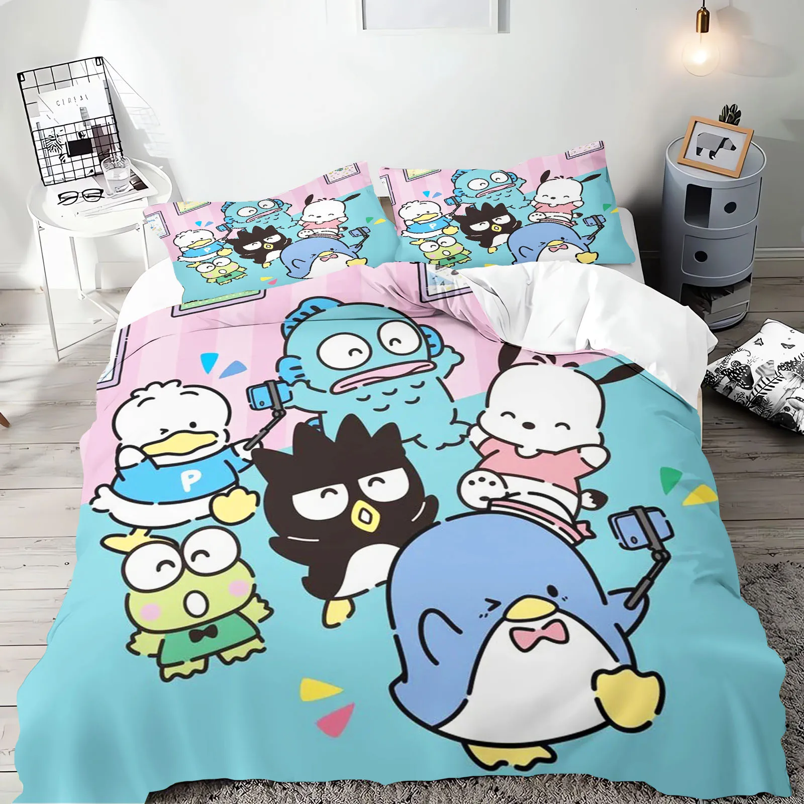 Sanrio Tuxedo Sam 3-Piece 1 Quilt Cover One Piece Bedding Set Comforte Luxus Exquisite Birthday Gift 100% Polyester Home Decor
Sanrio Tuxedo Sam 3-Piece 1 Quilt Cover One Piece Bedding Set Comforte Luxus Exquisite Birthday Gift 100% Polyester Home Decor