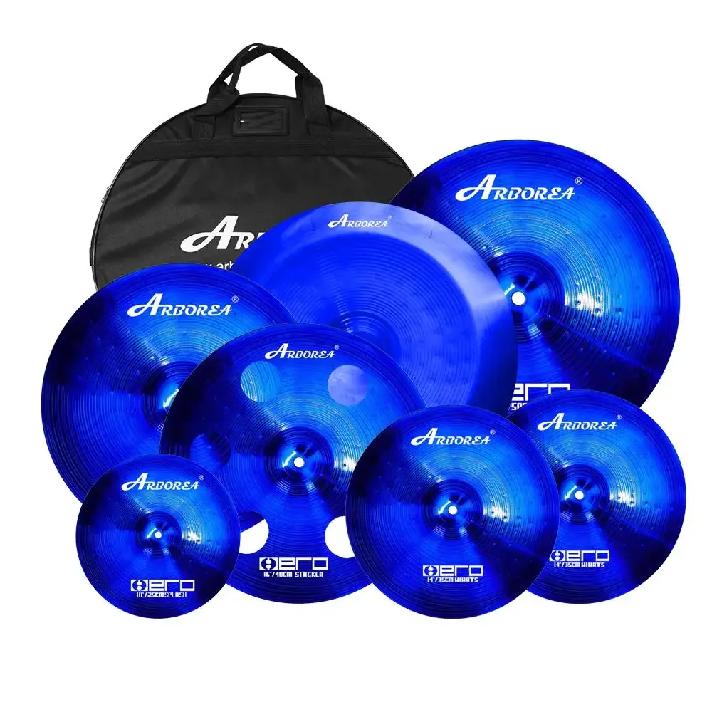 Arborea Factory Wholesale High-quality Blue Alloy Cymbal Set 10''splash +14''hihat+16''crash+16''ozone+18''china+20''ride+Bag
Arborea Factory Wholesale High-quality Blue Alloy Cymbal Set 10''splash +14''hihat+16''crash+16''ozone+18''china+20''ride+Bag