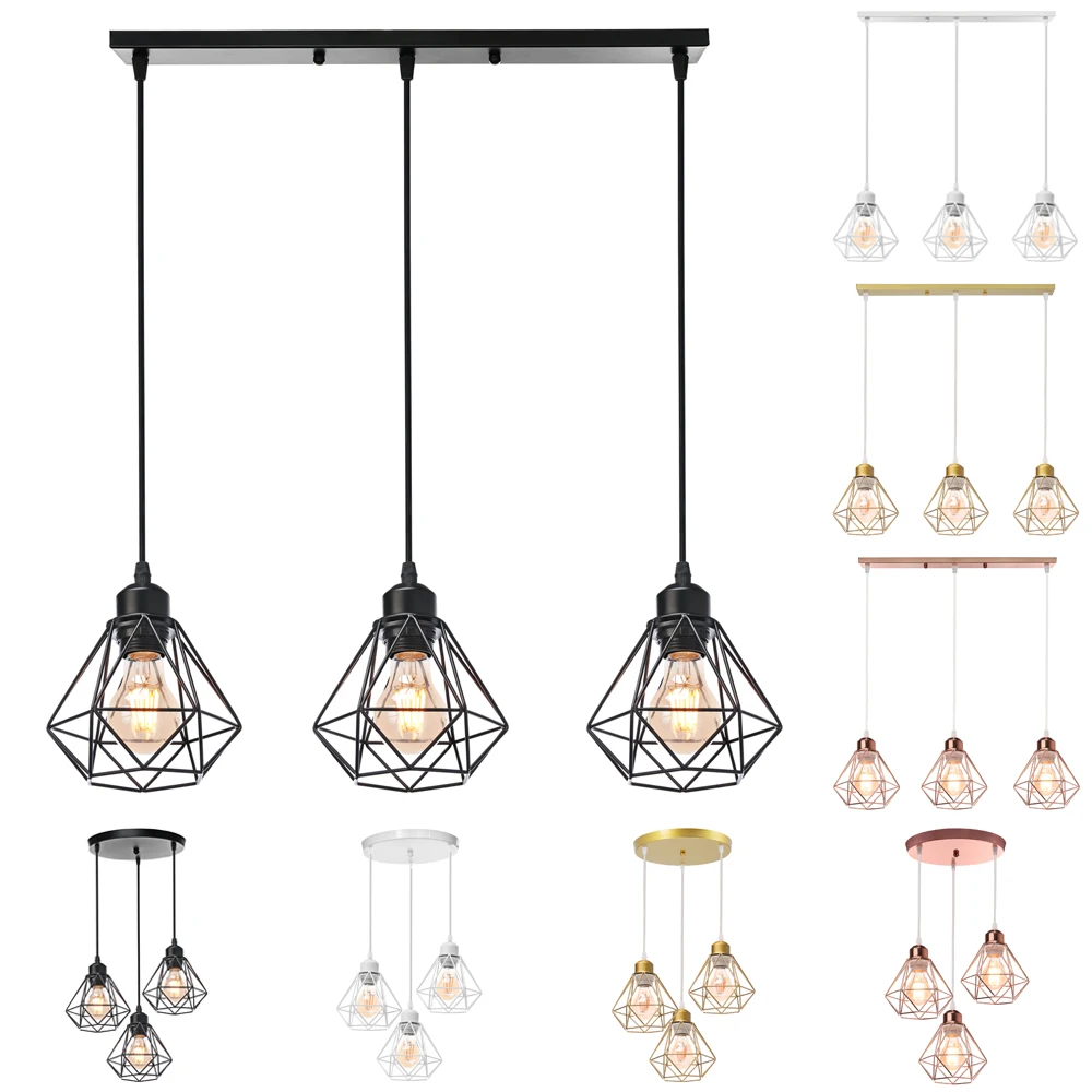 Vintage Industrial Iron Cage Pendant Lamp 1/3 Heads Loft Ceiling Hanging Lighting for Living Room Kitchen Restaurant Decor E27
Vintage Industrial Iron Cage Pendant Lamp 1/3 Heads Loft Ceiling Hanging Lighting for Living Room Kitchen Restaurant Decor E27