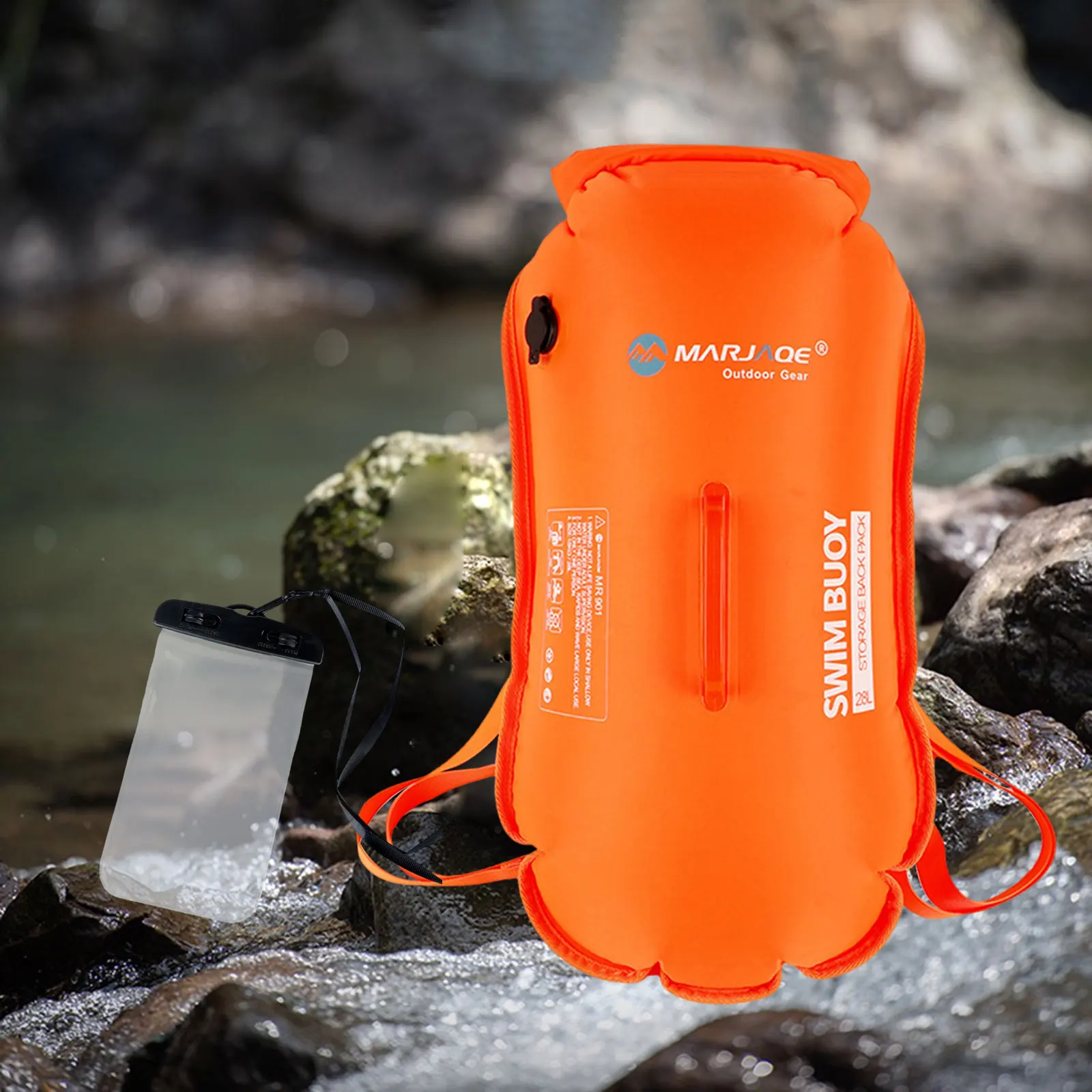 35L Swim Buoy Float with Dry Bag Inflatable Safety Swim Bubble with Adjustable Waist Belt Highly Visible Waterproof Float Bag
35L Swim Buoy Float with Dry Bag Inflatable Safety Swim Bubble with Adjustable Waist Belt Highly Visible Waterproof Float Bag