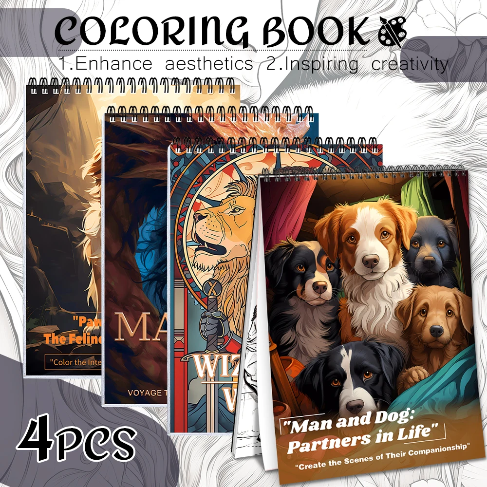 Набор книг-раскрасок из 4 предметов с тематикой собаки и волшебного пейзажа, хороший выбор подарка для друзей.
Набор книг-раскрасок из 4 предметов с тематикой собаки и волшебного пейзажа, хороший выбор подарка для друзей.