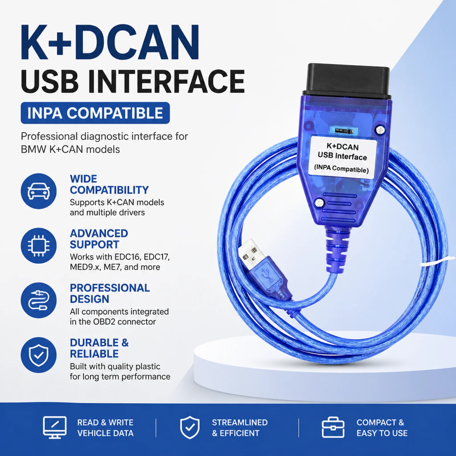 Professional Diagnostic Cable Coding Tool with Switch Adapter Portable High Performance Compatible for BMW Easy Installation
Professional Diagnostic Cable Coding Tool with Switch Adapter Portable High Performance Compatible for BMW Easy Installation
