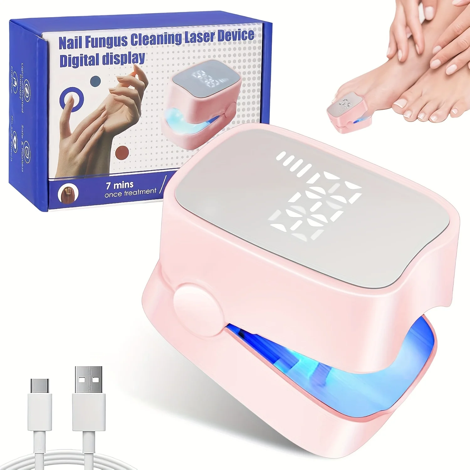 Nail Fungus Laser Device&Timer 400mAh Rechargeable Nail Fungus Remover with 460nm Blue Light+910nm Infrared Light for Fingers
Nail Fungus Laser Device&Timer 400mAh Rechargeable Nail Fungus Remover with 460nm Blue Light+910nm Infrared Light for Fingers