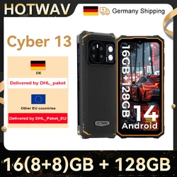 HOTWAV Cyber 13 Rugged Smartphone 16GB(8+8) 128GB 150LM Flashlight 6.6'' HD+ 10800mAh 64MP Android 14 Cellphone HOTWAV Cyber 13 Rugged Smartphone 16GB(8+8) 128GB 150LM Flashlight 6.6'' HD+ 10800mAh 64MP Android 14 Cellphone