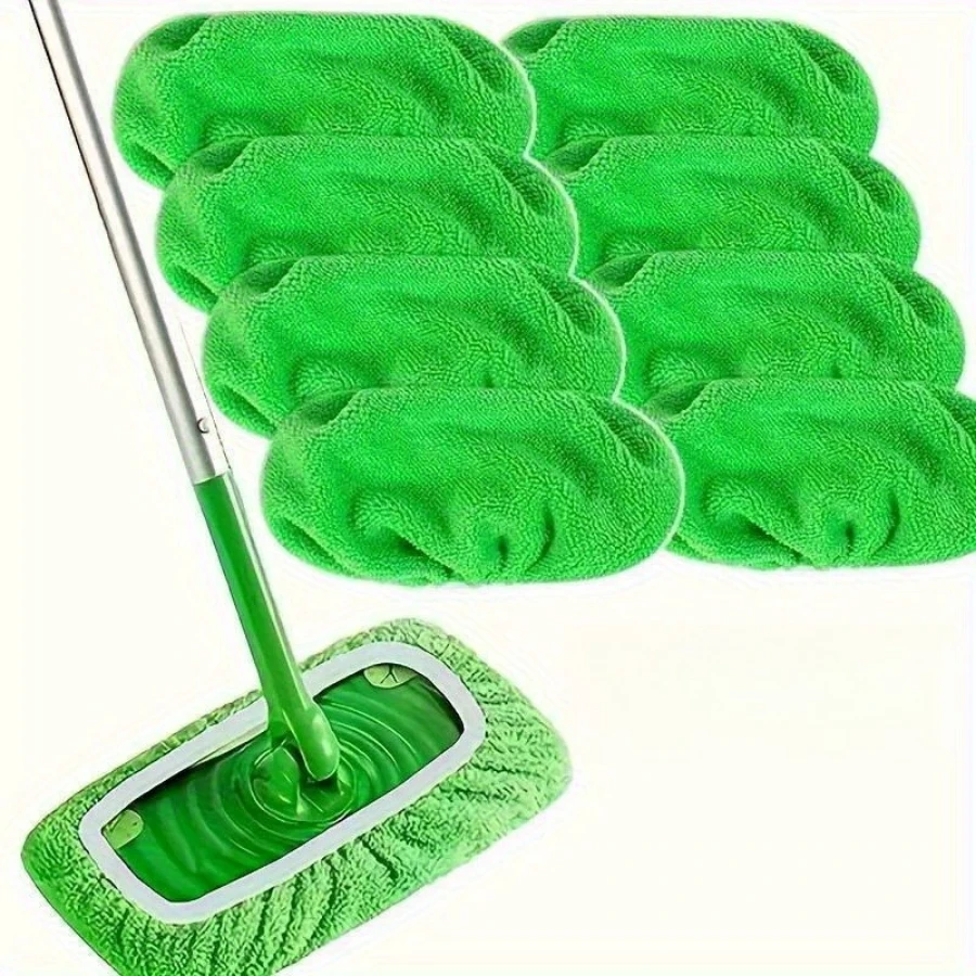 8-компонентная зеленая многоразовая тряпка для швабры — моющаяся, подходит для пола, плитки, твердой древесины, бытовых чистящих средств 
8-компонентная зеленая многоразовая тряпка для швабры — моющаяся, подходит для пола, плитки, твердой древесины, бытовых чистящих средств