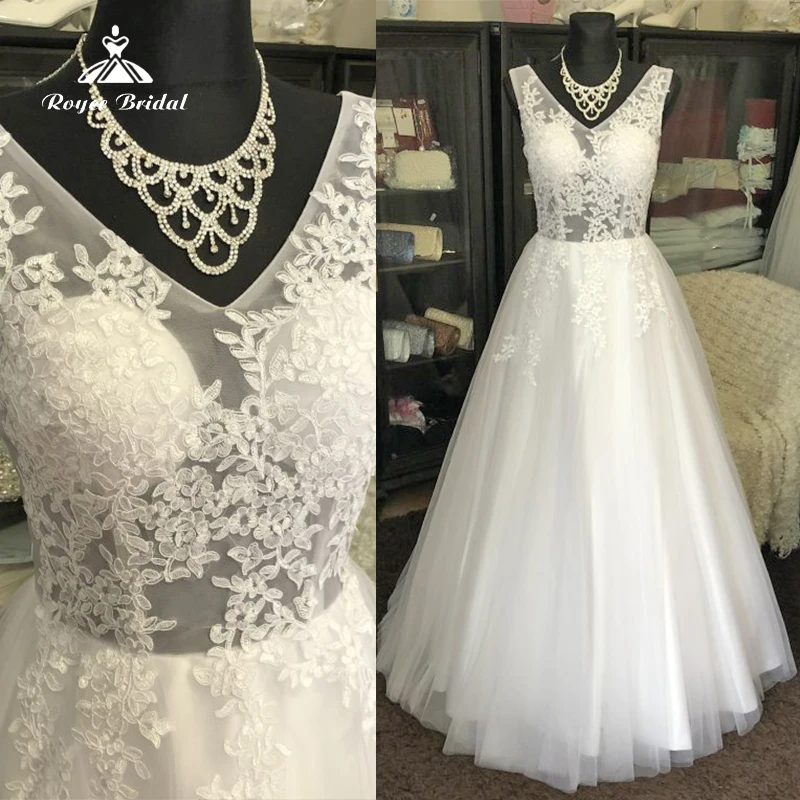 Boho Perspective V-neck Lace Appliques A-Line Wedding Dresses Netting Bridal Gown Backless Lace Up Bow Sweep Sleeveless vestidos
Boho Perspective V-neck Lace Appliques A-Line Wedding Dresses Netting Bridal Gown Backless Lace Up Bow Sweep Sleeveless vestidos