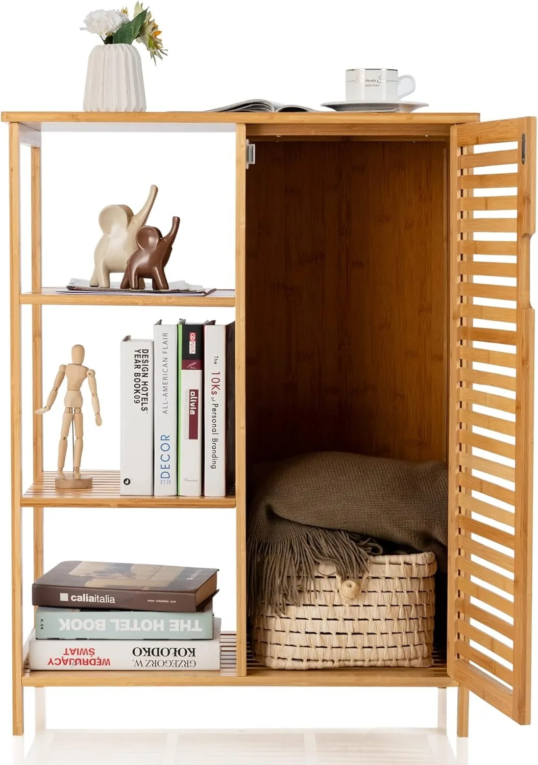 Bamboo Cabinet, Bathroom Floor Storage Cabinet with Doors and Shelves, Multifunctional Storage Cabinet for Bathroom, Living
Bamboo Cabinet, Bathroom Floor Storage Cabinet with Doors and Shelves, Multifunctional Storage Cabinet for Bathroom, Living