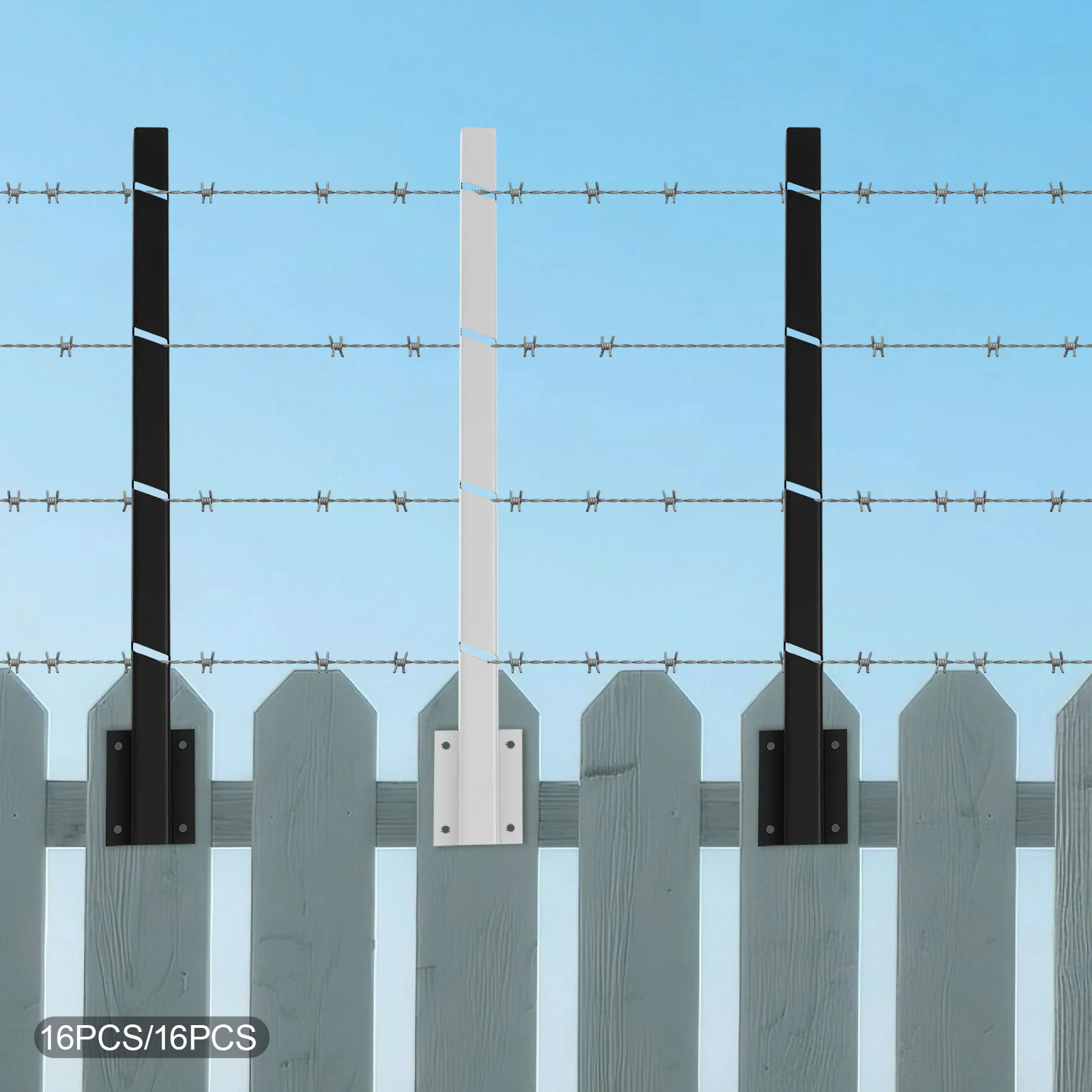 16PCS White/Black Steel Fence Post Extenders, Rectangle Outdoor Fence Wire Mesh Extension Arms For Small Paths, Lawns, Gardens
16PCS White/Black Steel Fence Post Extenders, Rectangle Outdoor Fence Wire Mesh Extension Arms For Small Paths, Lawns, Gardens