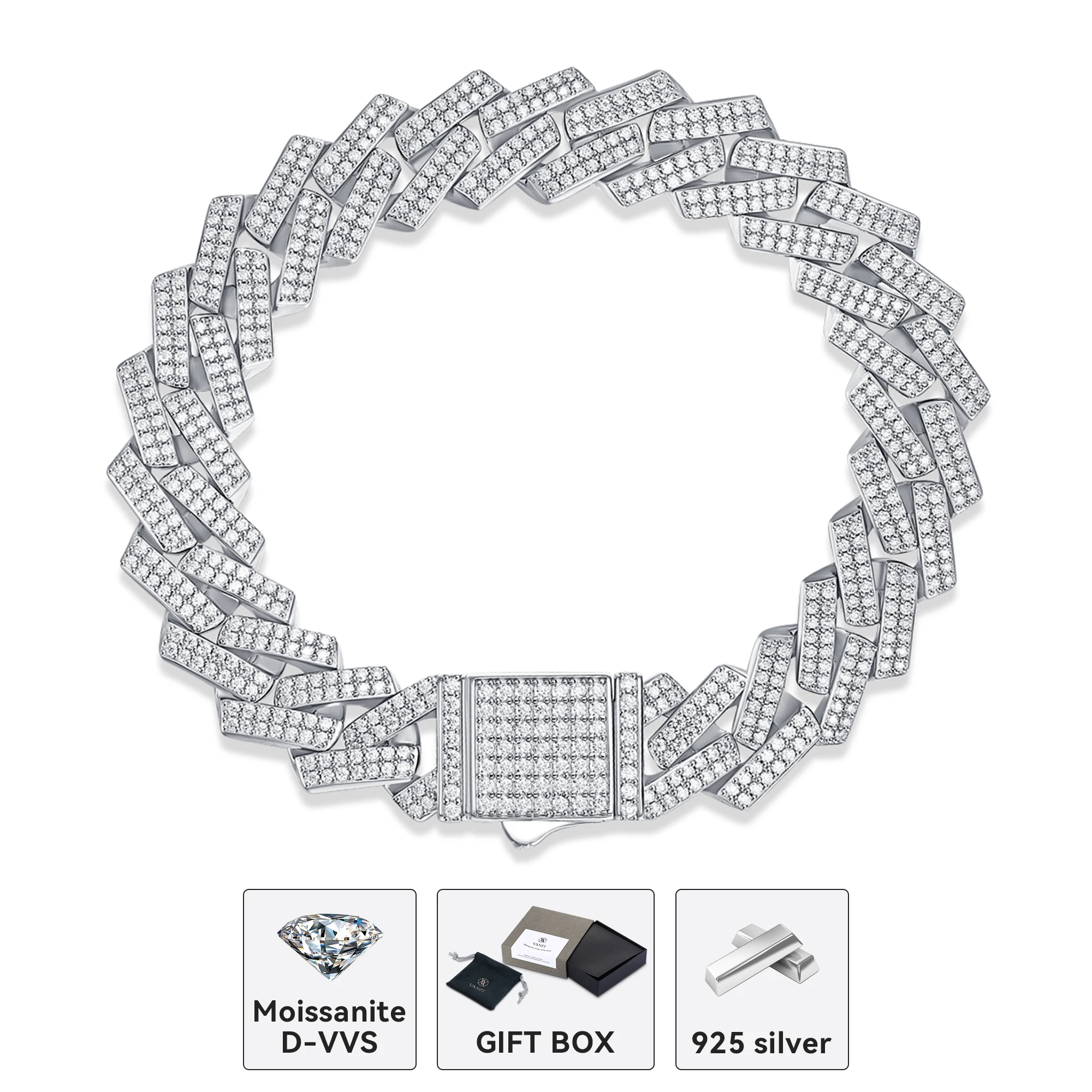 Kfvanfi Moissanite D VVS 925 Sterling Silver Gold Plated 10mm 14mm Retro Classic Men's Bracelet Shining Cuban Chain
Kfvanfi Moissanite D VVS 925 Sterling Silver Gold Plated 10mm 14mm Retro Classic Men's Bracelet Shining Cuban Chain