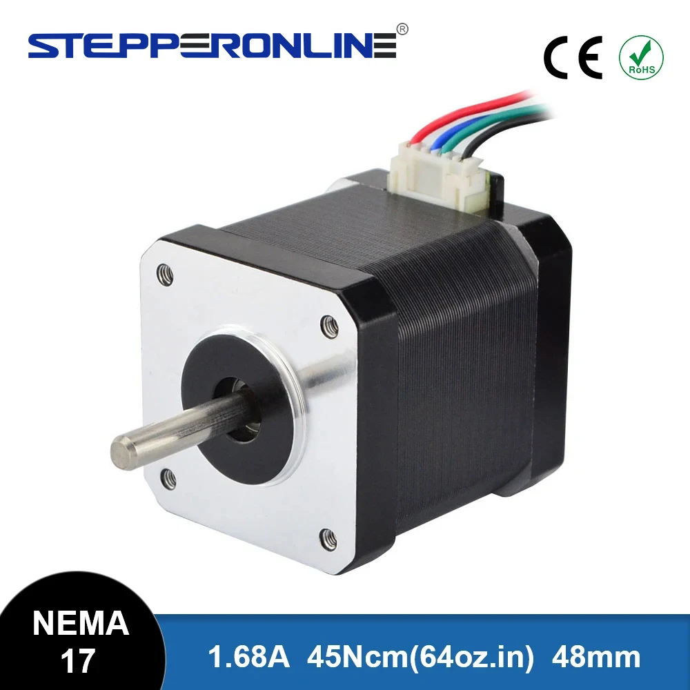 STEPPERONLINE Nema 17 Stepper Motor 45Ncm 1.68A 42x48mm 4-lead 42 Motor 1m cable 3D Printer CNC Robot
STEPPERONLINE Nema 17 Stepper Motor 45Ncm 1.68A 42x48mm 4-lead 42 Motor 1m cable 3D Printer CNC Robot
