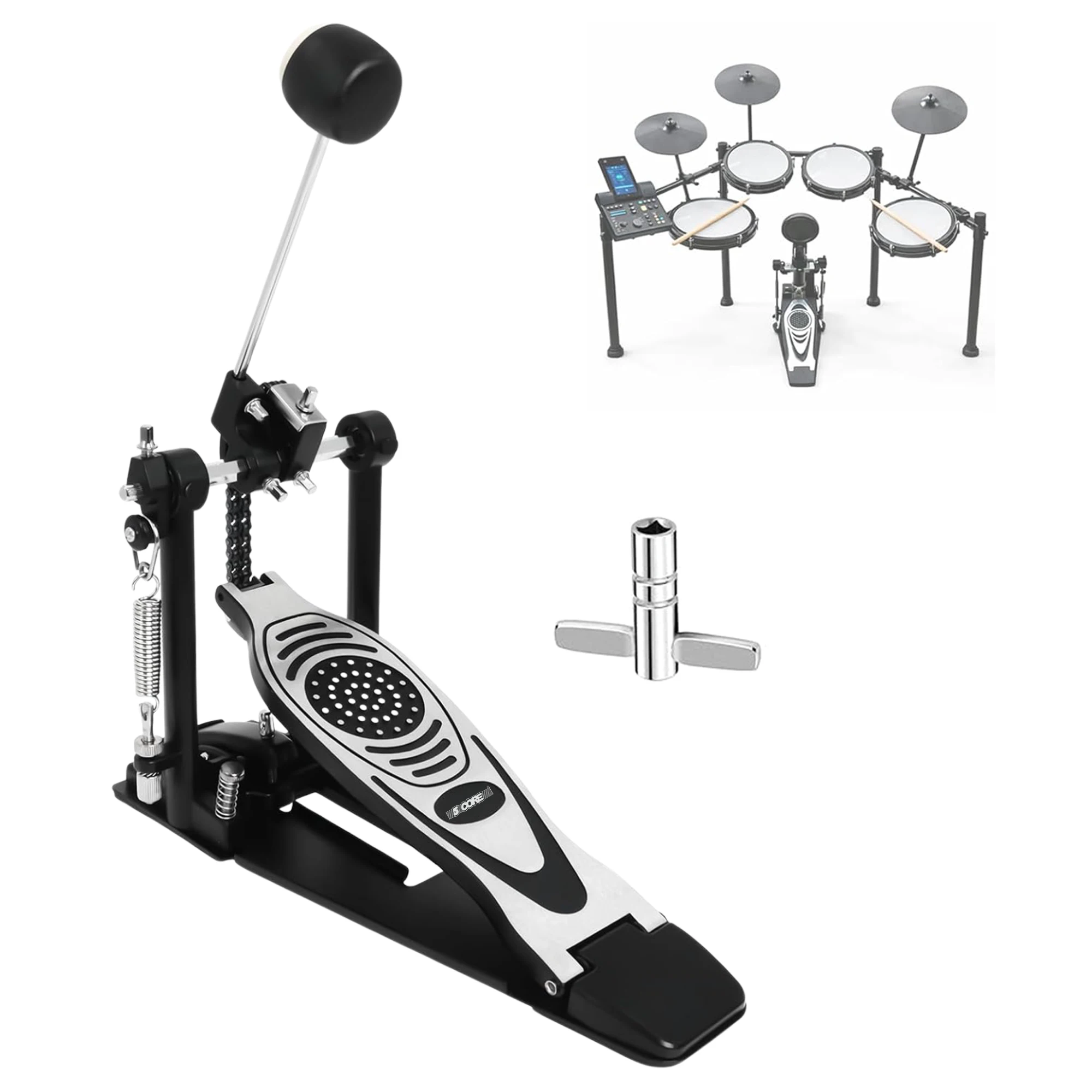 5 Core Bass Drum Pedal Mount Adjustable Felt Beater Head Single Chain Heavyduty Kick Drum Foot Pedal
5 Core Bass Drum Pedal Mount Adjustable Felt Beater Head Single Chain Heavyduty Kick Drum Foot Pedal