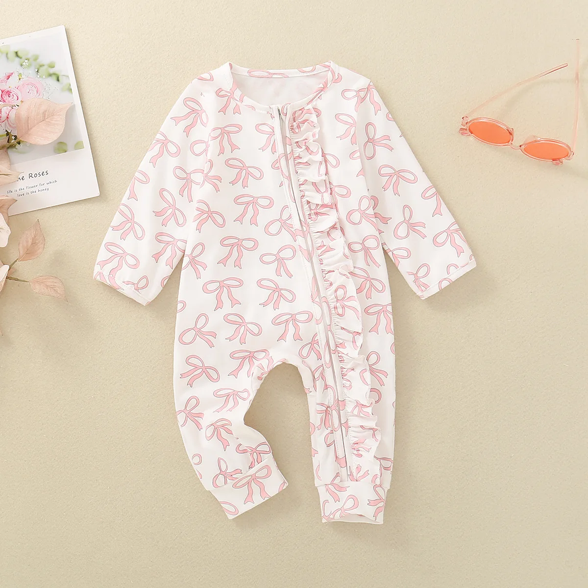 Baby Girl Bow Print Romper: Long Sleeve + Ruffle Detail – Zipper Design for Easy Dressing .
Baby Girl Bow Print Romper: Long Sleeve + Ruffle Detail – Zipper Design for Easy Dressing .