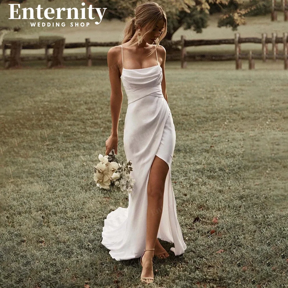 Simple Strapless Wedding Dresses Mermaid Side Split Wedding Gown For Bride Spaghetti Straps Lace Backless Vestidos De Novia
Simple Strapless Wedding Dresses Mermaid Side Split Wedding Gown For Bride Spaghetti Straps Lace Backless Vestidos De Novia