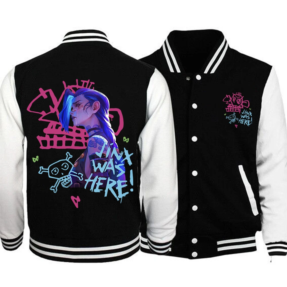 Anime Arcane-Jinx Hoodie Baseball Uniform Jacket Button Game Lover Coat Hoodie Unisex Harajuku
Anime Arcane-Jinx Hoodie Baseball Uniform Jacket Button Game Lover Coat Hoodie Unisex Harajuku
