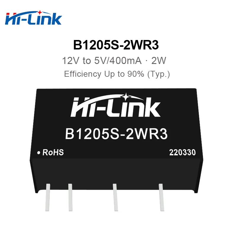2Pcs/lot Hi-Link DC DC B1205S-2WR3 5V 400mA 2W Step Down Power Supply Module Smart Home Power Converter Module Smart Home B1205S
2Pcs/lot Hi-Link DC DC B1205S-2WR3 5V 400mA 2W Step Down Power Supply Module Smart Home Power Converter Module Smart Home B1205S