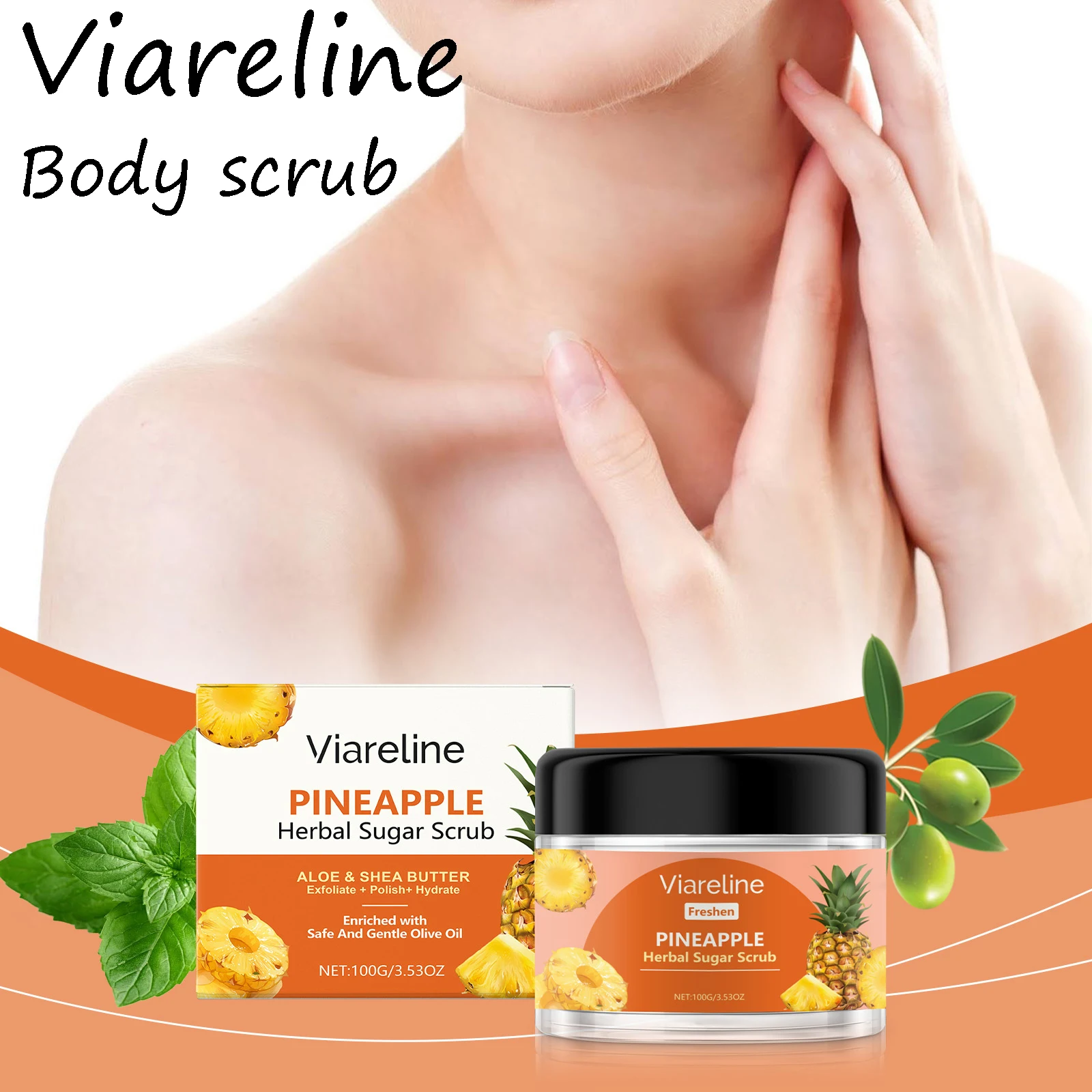 Viareline Pineapple Body Scrub Cream Daily Remove Dead Skin No Tight Moisturizing Enhance Smoothness Gentle Cleaning Body Scrub
Viareline Pineapple Body Scrub Cream Daily Remove Dead Skin No Tight Moisturizing Enhance Smoothness Gentle Cleaning Body Scrub