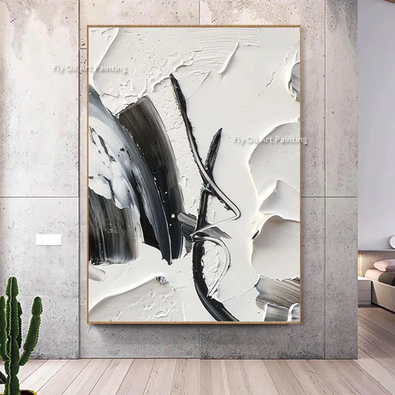Large Black And White Textured Thick Oil Paintings Hand Painted Black And White Textured Canvas Painting Wall Art For Decor
Large Black And White Textured Thick Oil Paintings Hand Painted Black And White Textured Canvas Painting Wall Art For Decor