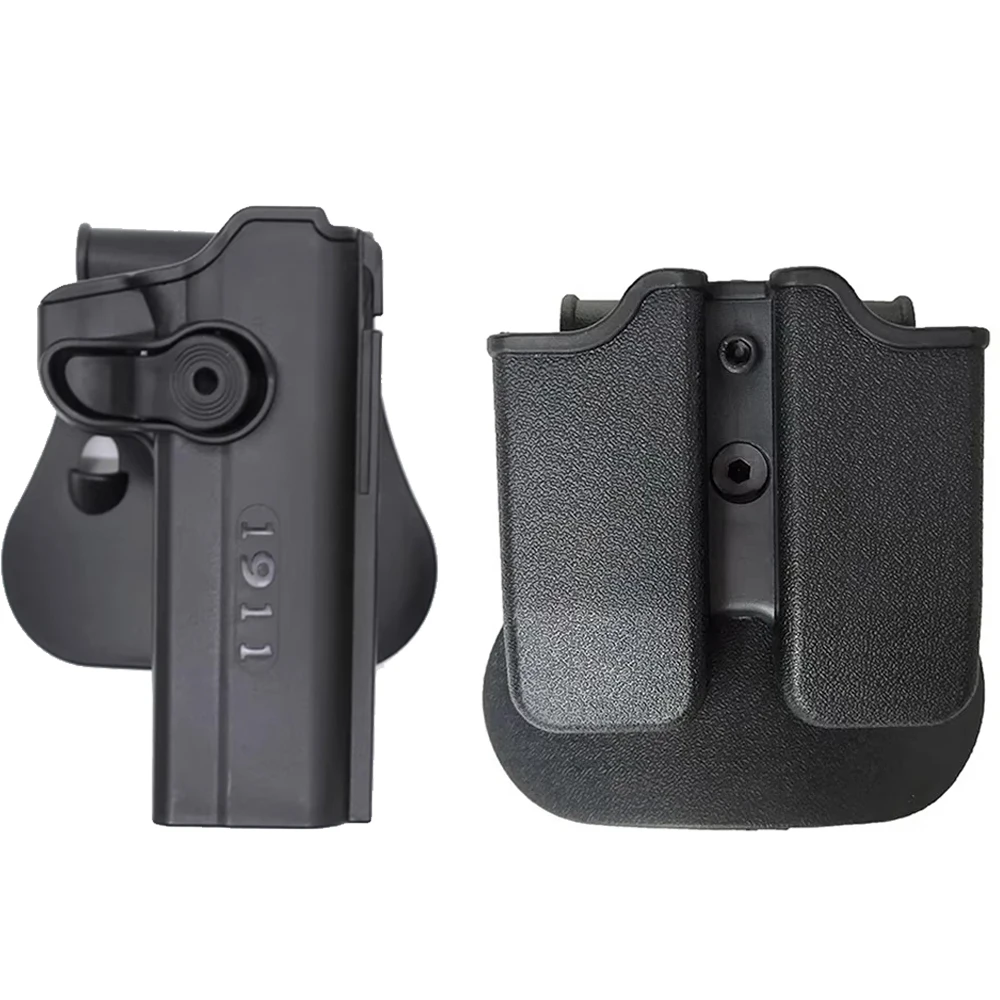 Tactical 1911 Holster 9mm Double Mag Pouch Quick Release Pistol Holster G17 Mag Case Belt Accessories Right Handed
Tactical 1911 Holster 9mm Double Mag Pouch Quick Release Pistol Holster G17 Mag Case Belt Accessories Right Handed