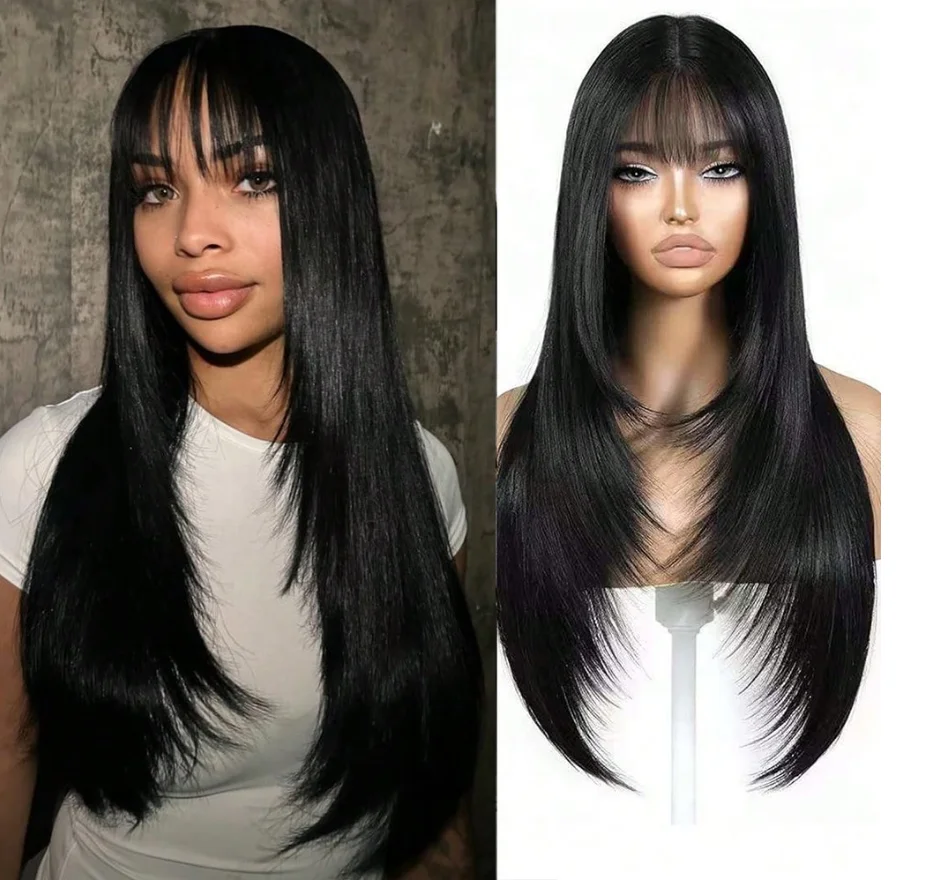 Long Black Straight Wig with Bangs for Women Synthetic Heat Resistant 26IN Layered Daily Use Wig
Long Black Straight Wig with Bangs for Women Synthetic Heat Resistant 26IN Layered Daily Use Wig