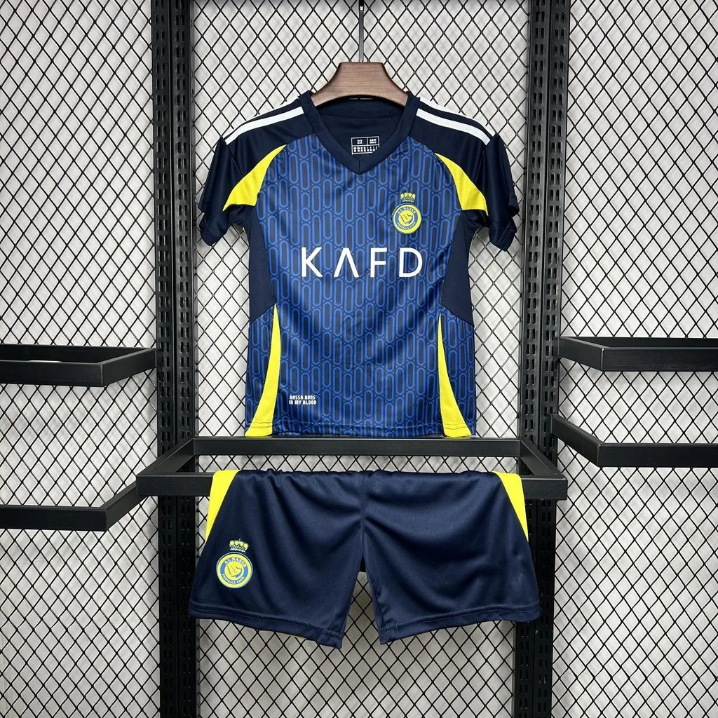 2024/25 Детская темно-синяя быстросохнущая одежда Al-Nassr Away, тренировочные футболки
2024/25 Детская темно-синяя быстросохнущая одежда Al-Nassr Away, тренировочные футболки