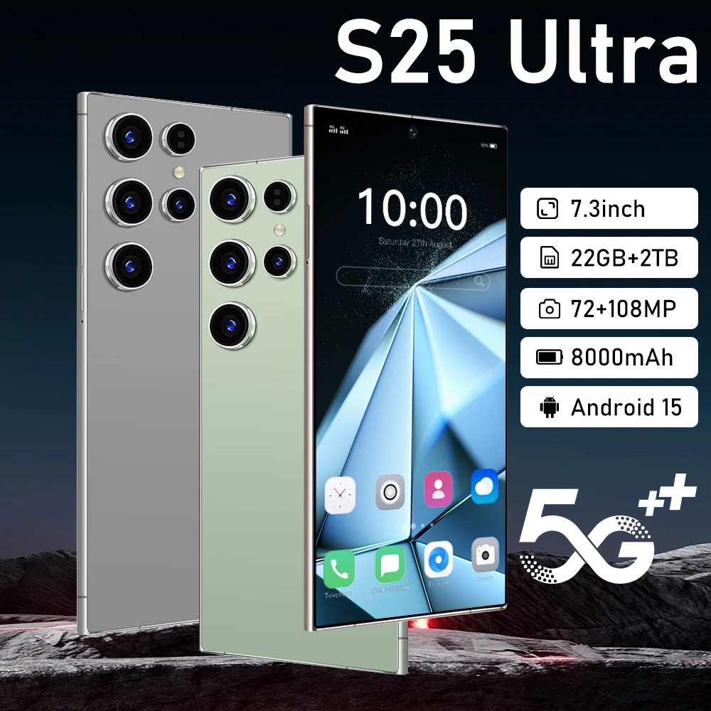 2025 Global Version S25 Ultra Smartphone Android14 Smart Phone Snapdragon 8gen3 Mobile Phone Dual Sim Unlock Phone 5G 7.3inch HD
2025 Global Version S25 Ultra Smartphone Android14 Smart Phone Snapdragon 8gen3 Mobile Phone Dual Sim Unlock Phone 5G 7.3inch HD