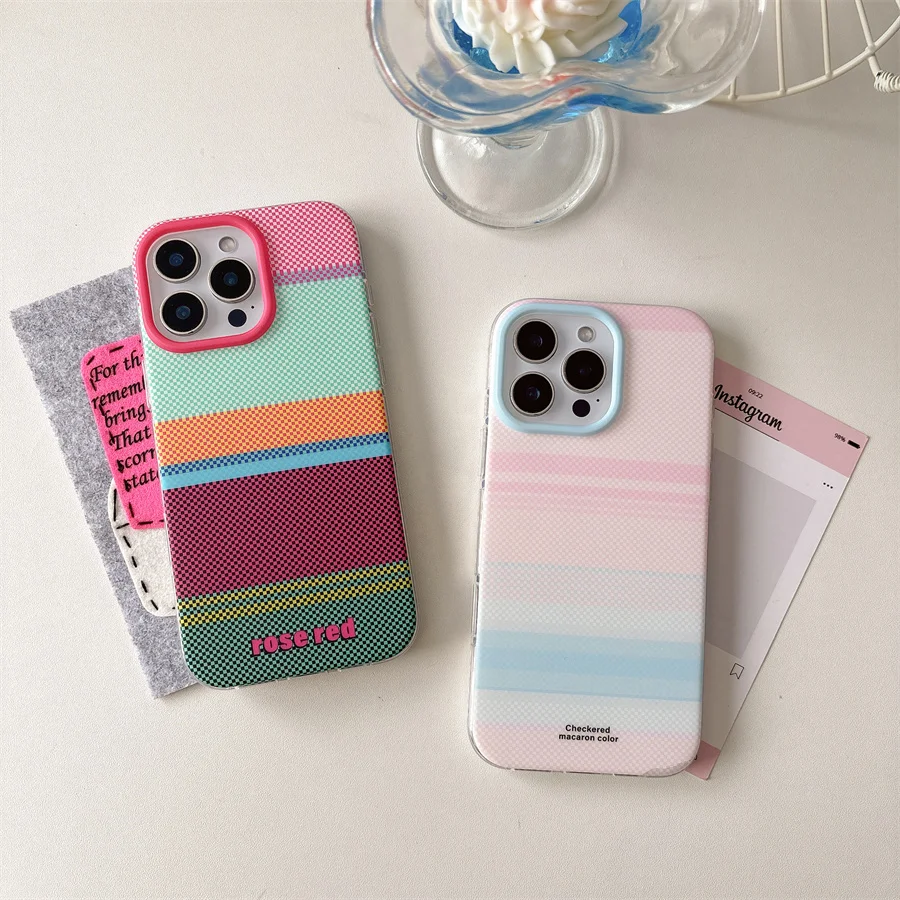 INS Fashion Rainbow Stripe Phone case for iPhone 13 14 15 Pro 16 Pro Max Simple stripe Japan Korean style shockproof cover Capa
INS Fashion Rainbow Stripe Phone case for iPhone 13 14 15 Pro 16 Pro Max Simple stripe Japan Korean style shockproof cover Capa