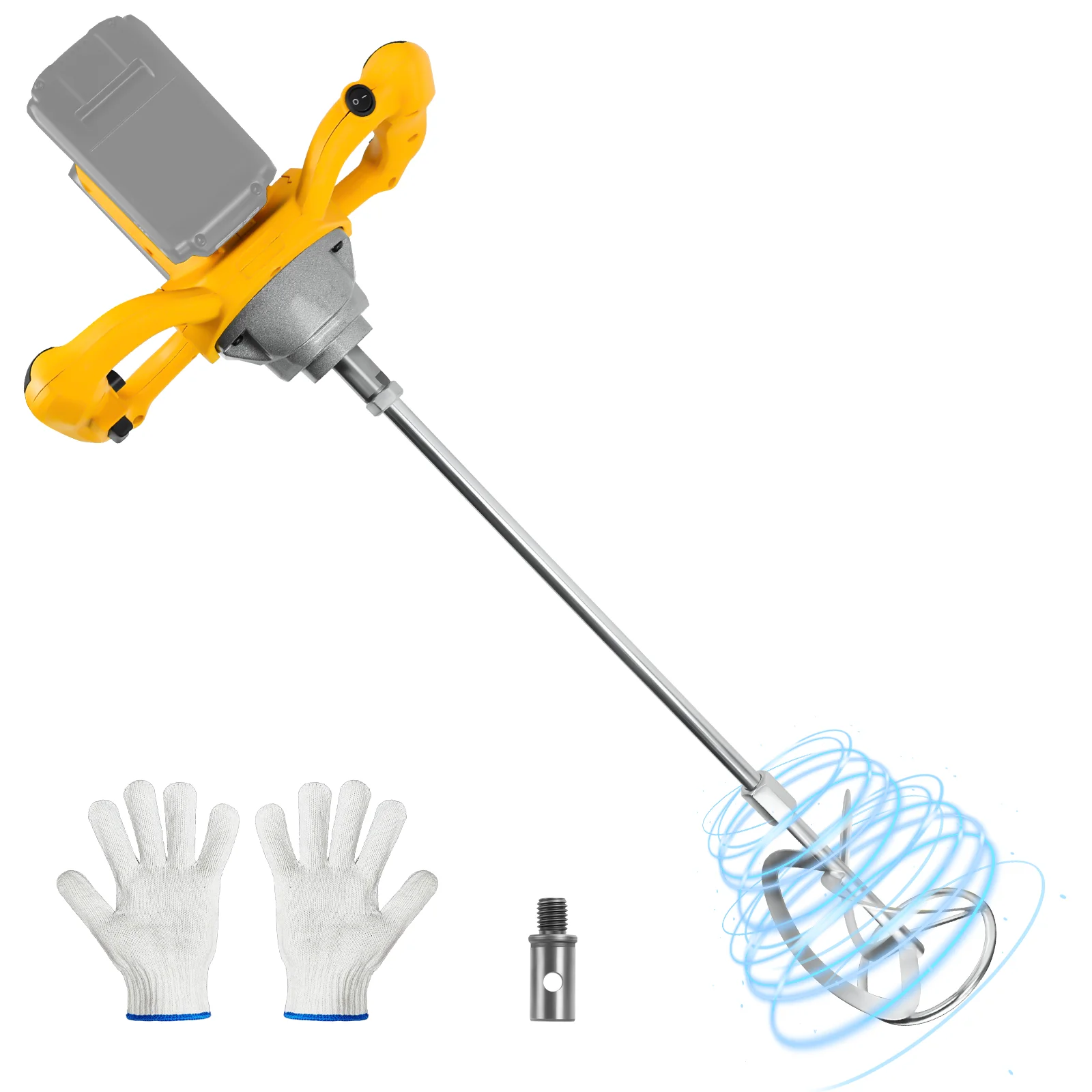Brushless Cement Mixer 1200W 26000RPM Electric Concrete Mixer Portable Paint Mud Mixer with 6 Speed for Dewalt 20V Battery
Brushless Cement Mixer 1200W 26000RPM Electric Concrete Mixer Portable Paint Mud Mixer with 6 Speed for Dewalt 20V Battery