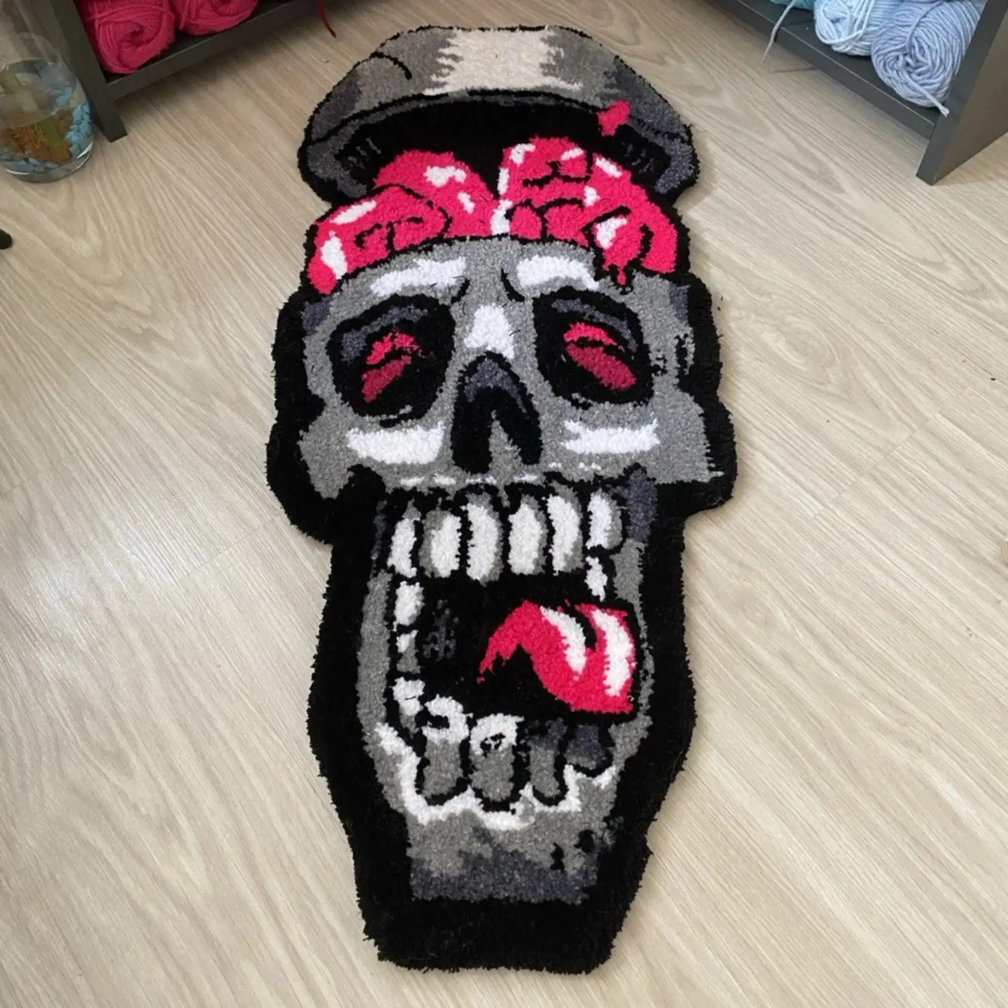 Skull Pink Tongue Features Cartoon Area Floor Rug Living Room Bedroom Non-Slip Decorative Soft Flannel Home Bedside Carpet Gift
Skull Pink Tongue Features Cartoon Area Floor Rug Living Room Bedroom Non-Slip Decorative Soft Flannel Home Bedside Carpet Gift