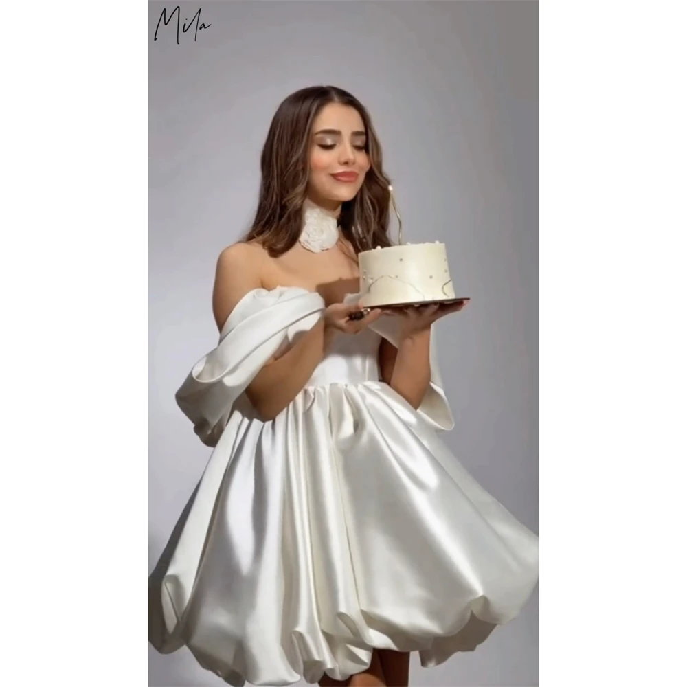 Mila Customized White Ball Gown Bubble Hem Off the Shoulder Prom Dress Puff Sleeves Formal Evening Above-Knee Vestidos De Fiesta
Mila Customized White Ball Gown Bubble Hem Off the Shoulder Prom Dress Puff Sleeves Formal Evening Above-Knee Vestidos De Fiesta