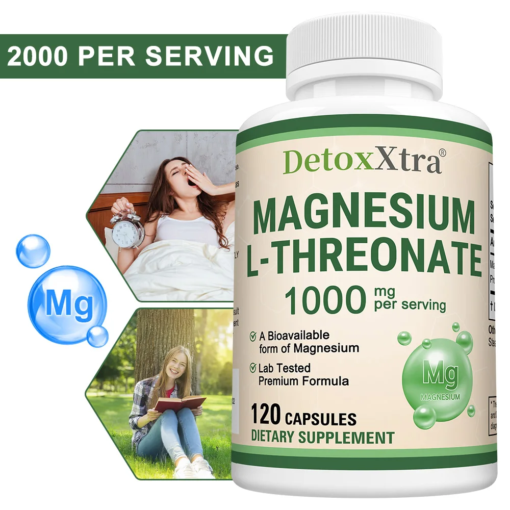 Magnesium L-Threonate - Improve Memory, Cognition, Stress Relief and Sleep Quality, 120 Capsules
Magnesium L-Threonate - Improve Memory, Cognition, Stress Relief and Sleep Quality, 120 Capsules