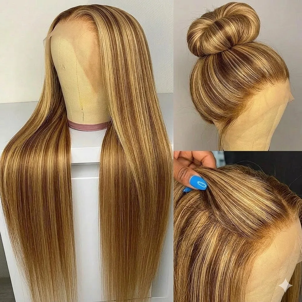 LUCKOKOS 360 Full Lace Front Wig Highlight Ombre Bone Straight HD Lace Frontal Colored Human Hair Wigs Honey Blonde Dea
LUCKOKOS 360 Full Lace Front Wig Highlight Ombre Bone Straight HD Lace Frontal Colored Human Hair Wigs Honey Blonde Dea
