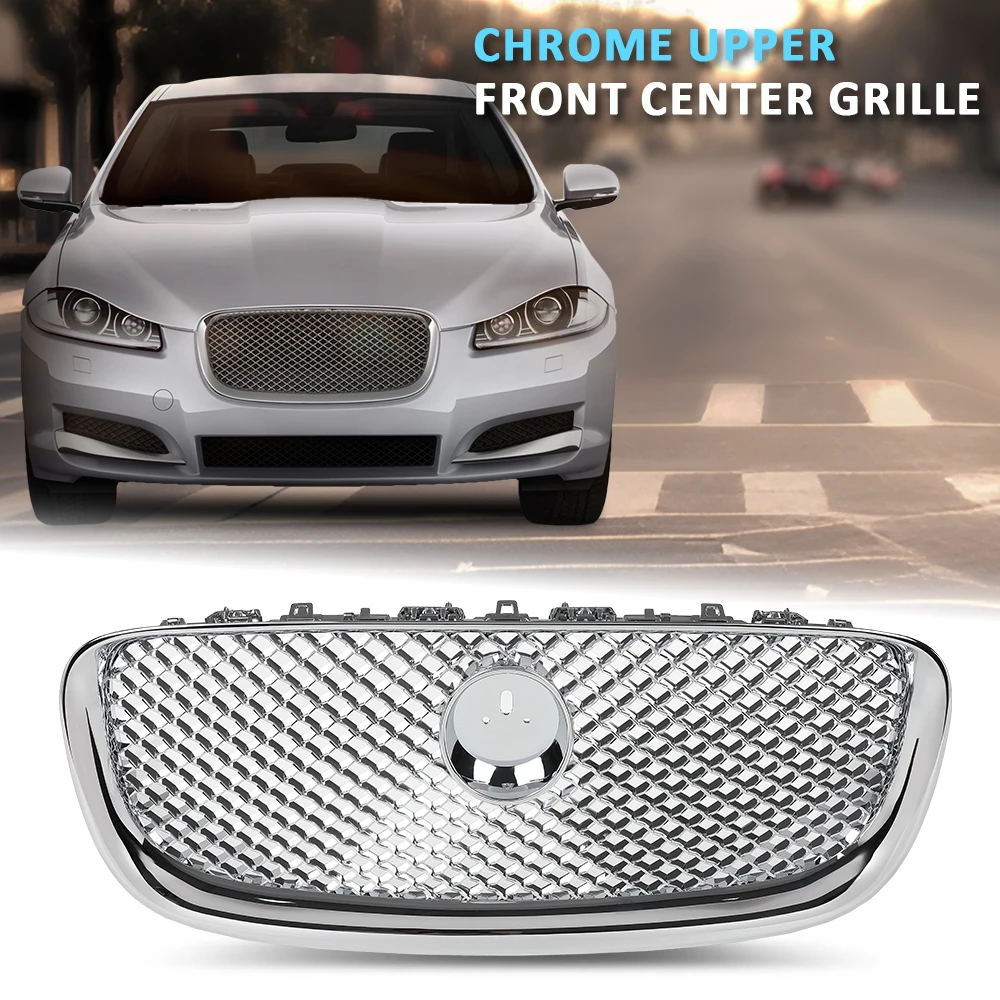 Chrome Upper Front Center Grill Grille Fit for 2012 2013 2014 2015 Jaguar Xf Xfr Abs Plastic Strong Durable Sturdy Car Exterior
Chrome Upper Front Center Grill Grille Fit for 2012 2013 2014 2015 Jaguar Xf Xfr Abs Plastic Strong Durable Sturdy Car Exterior