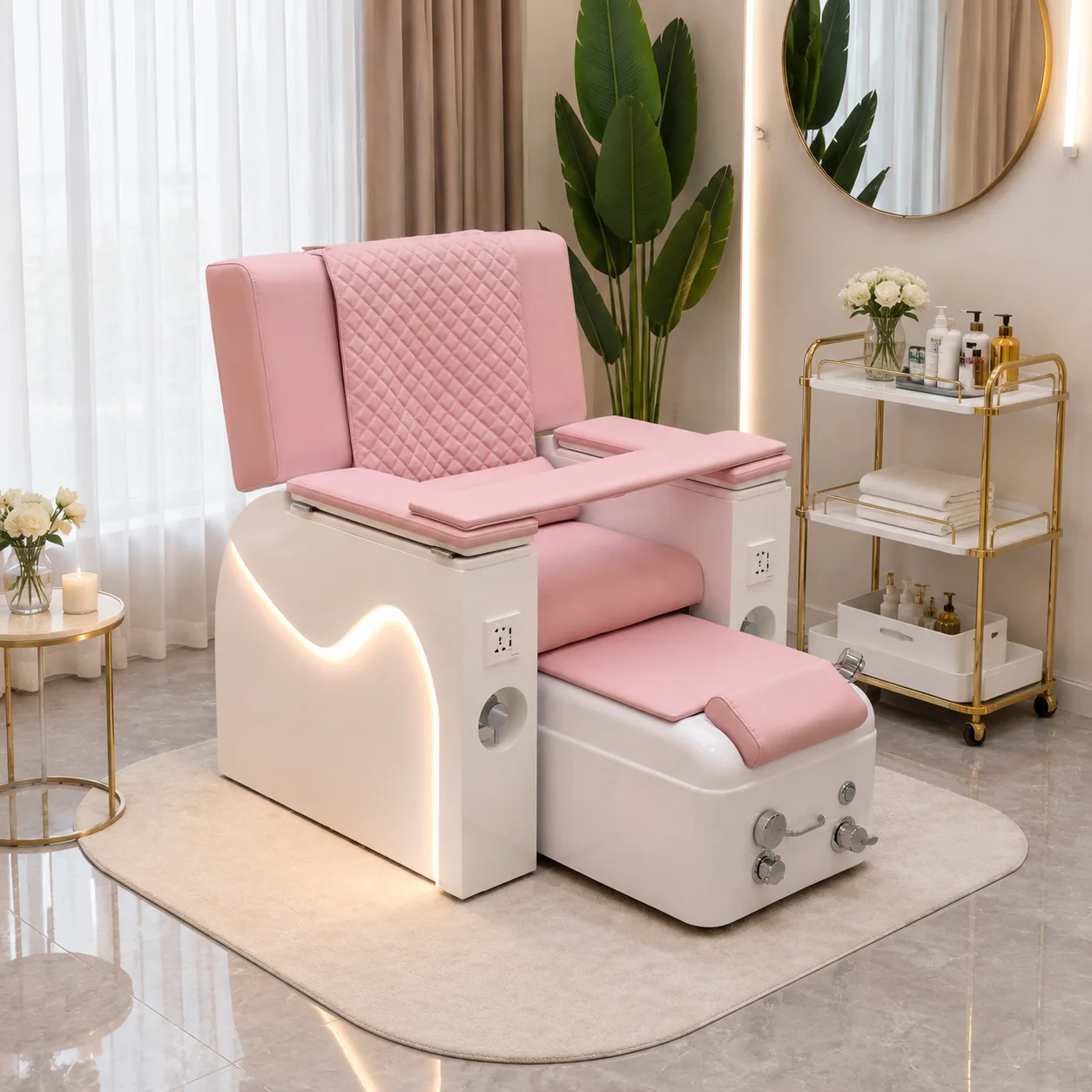 Pink Luxury Pedicure Chair Massage Spa Chair with Foot Basin for Nail Salon & Foot Bath
Pink Luxury Pedicure Chair Massage Spa Chair with Foot Basin for Nail Salon & Foot Bath