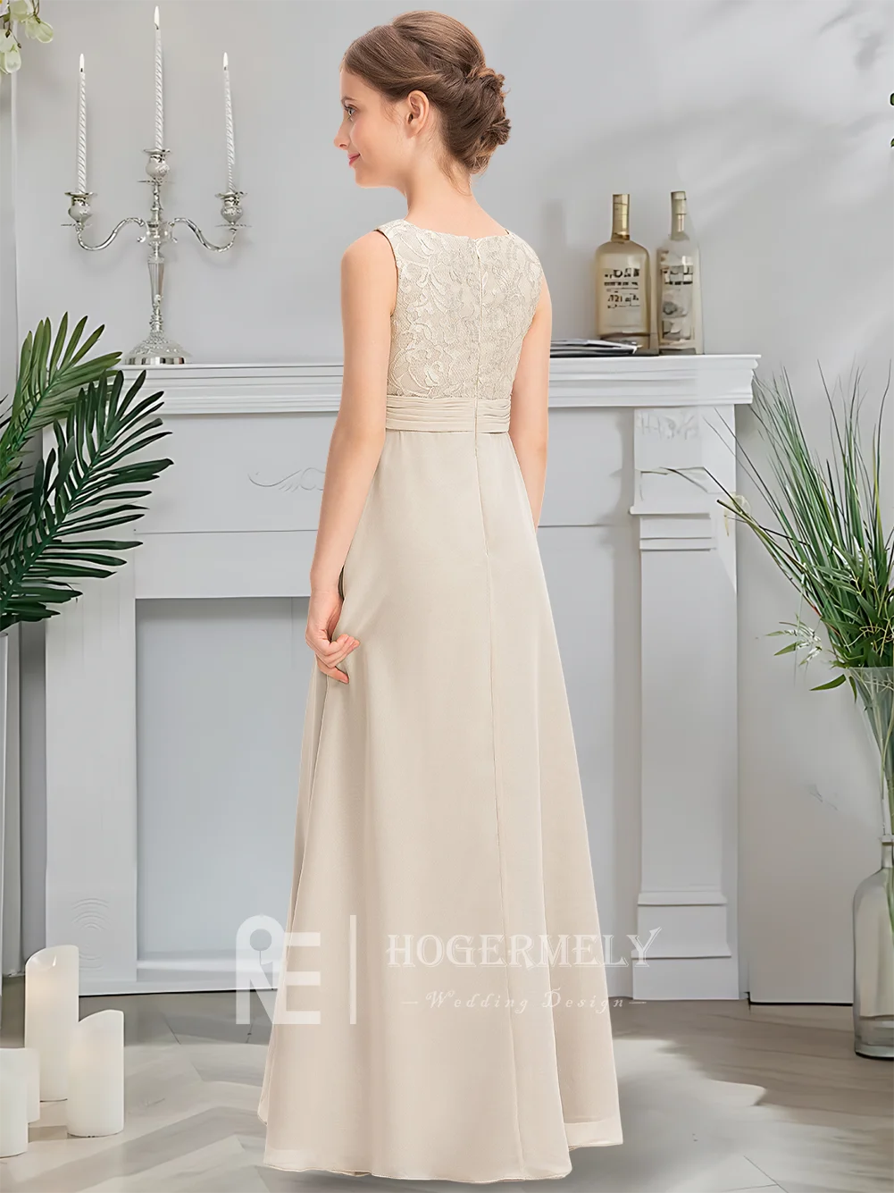 A A-Line Junior Bridesmaid Dress Scoop Neck Floor-Length Chiffon Lace Kids Communion Gown Graceful Flower Girl Dress Wedding
A A-Line Junior Bridesmaid Dress Scoop Neck Floor-Length Chiffon Lace Kids Communion Gown Graceful Flower Girl Dress Wedding
