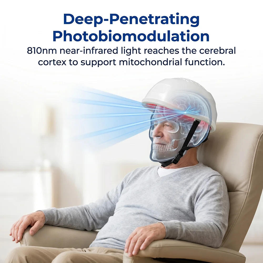 810nm NIR Transcranial Helmet Photobiomodulation Device for Alzheimer's Cognitive Decline Stroke Recovery & Brain Injury Healing
810nm NIR Transcranial Helmet Photobiomodulation Device for Alzheimer's Cognitive Decline Stroke Recovery & Brain Injury Healing