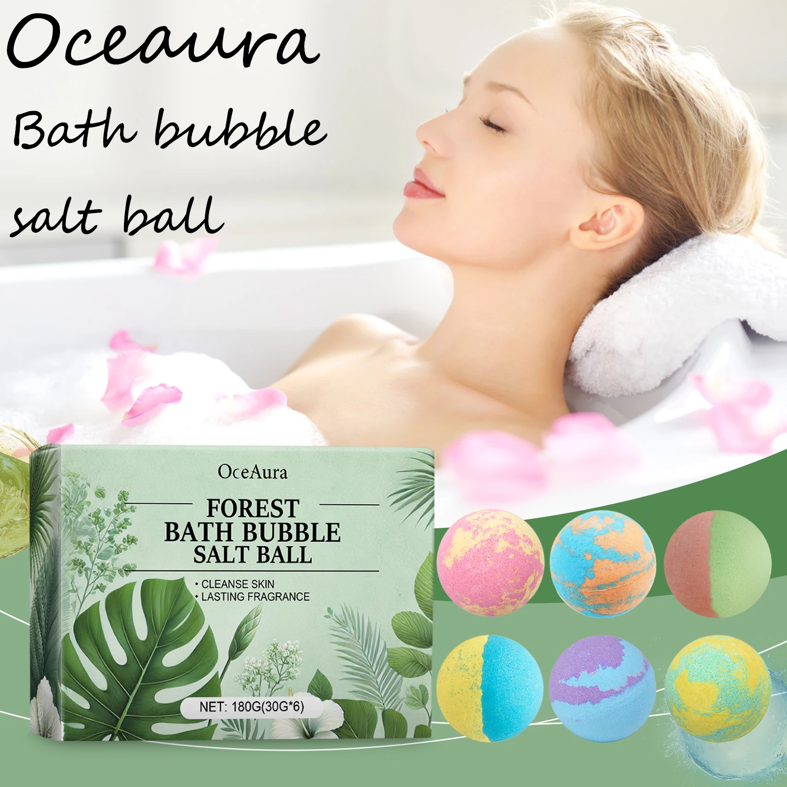 Oceaura Bath Bubble Salt Ball Floral Scent Lasting Fragrance Relief Fatigue and Stress Relaxing Body Bathing Salt Ball
Oceaura Bath Bubble Salt Ball Floral Scent Lasting Fragrance Relief Fatigue and Stress Relaxing Body Bathing Salt Ball