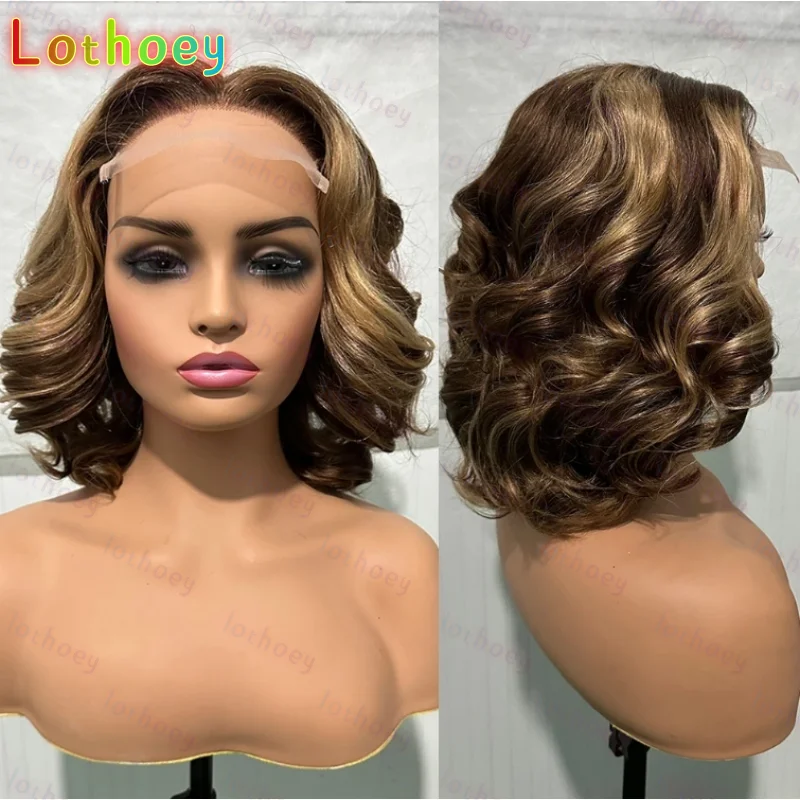 13 Ombre Blonde Short Bob 5*5 Glueless Human Hair Wigs Transparent Lace Frontal Wigs Brown Loose Deep Wave Bob For Women 
13 Ombre Blonde Short Bob 5*5 Glueless Human Hair Wigs Transparent Lace Frontal Wigs Brown Loose Deep Wave Bob For Women