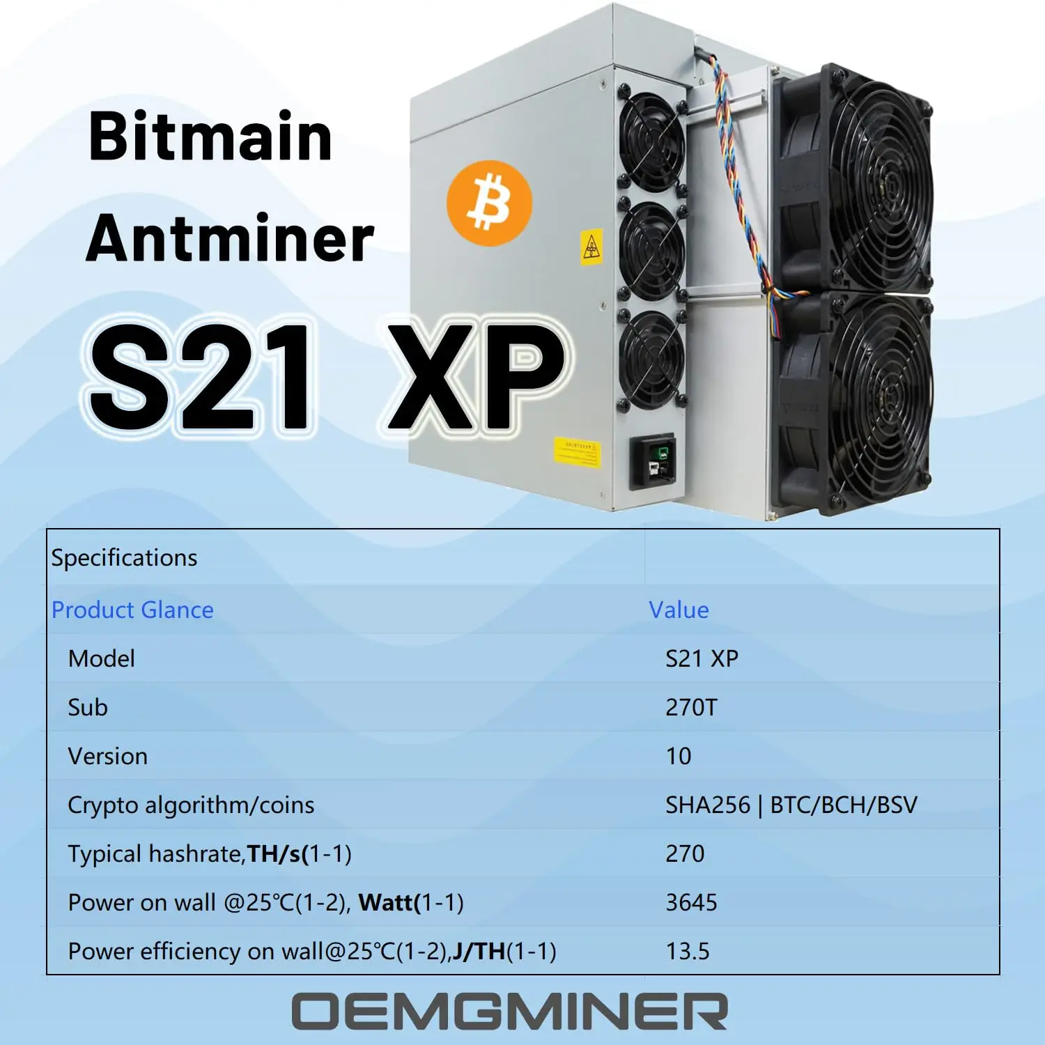 BN Bitmain Antminer S21 XP - 270 TH/s - Биткойн-майнер (BTC)
BN Bitmain Antminer S21 XP - 270 TH/s - Биткойн-майнер (BTC)