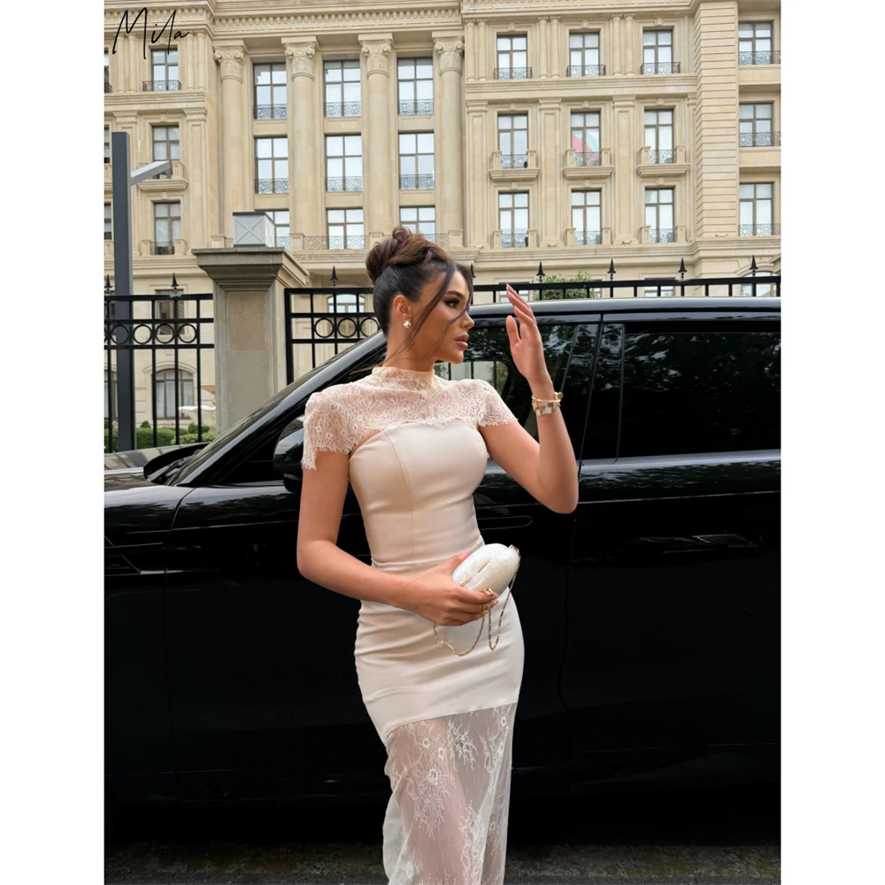 Mila Customized White Mermaid High Neck Lace Prom Dress Sheath Cap Sleeve Illusion Formal Gown Floor-Length Vestidos De Fiesta
Mila Customized White Mermaid High Neck Lace Prom Dress Sheath Cap Sleeve Illusion Formal Gown Floor-Length Vestidos De Fiesta