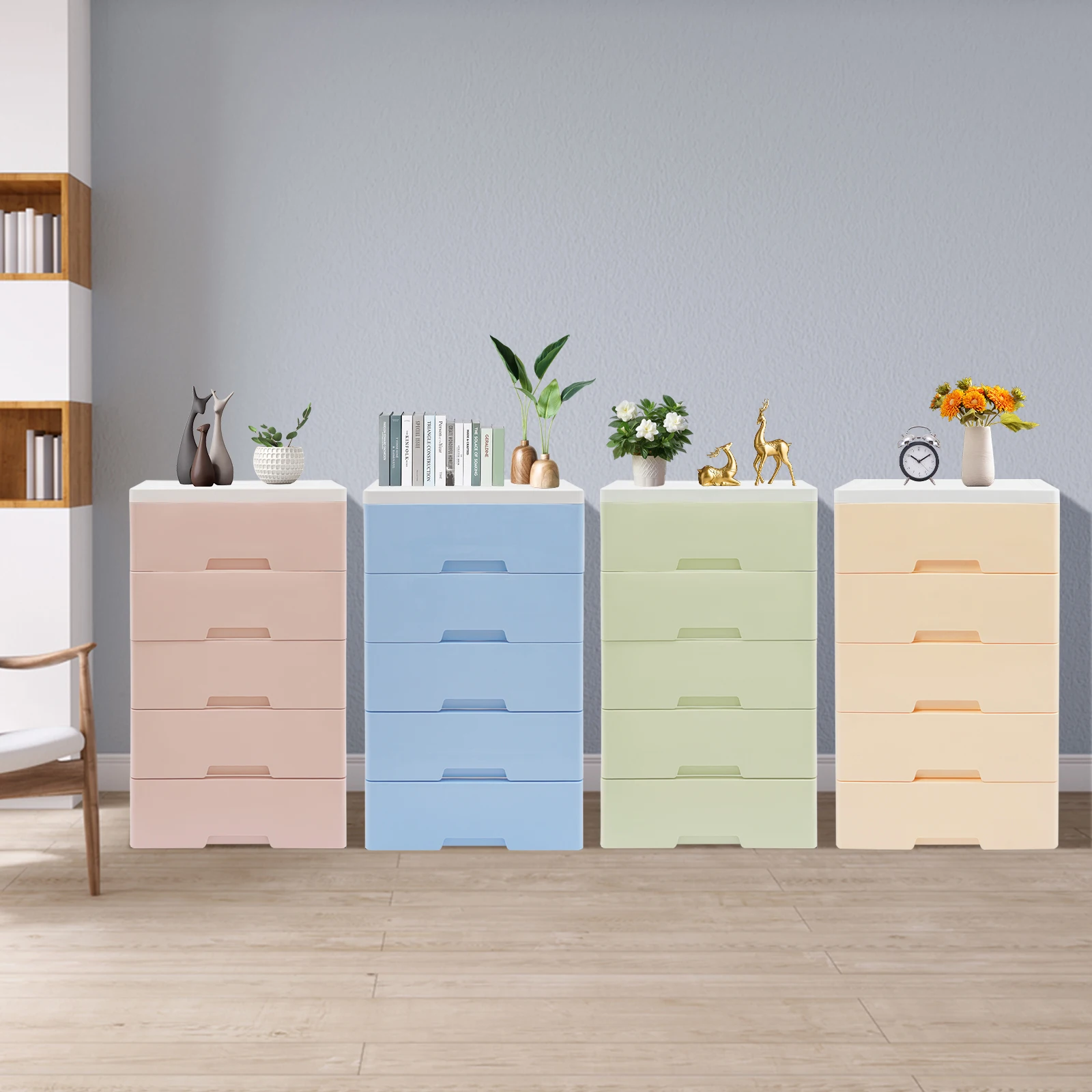Plastic Drawers Dresser, 5-Drawer Storage Cabinet 43.5x29x80cm, Bathroom Bedroom Organizer W/ Top Shelf, Kids Friendly Furniture
Plastic Drawers Dresser, 5-Drawer Storage Cabinet 43.5x29x80cm, Bathroom Bedroom Organizer W/ Top Shelf, Kids Friendly Furniture