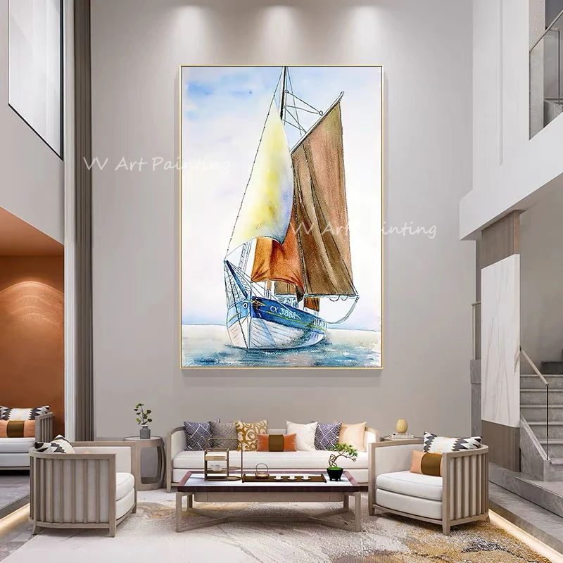 Modern Abstract Sailboat oil painting on canvas Handmade ModernTextured abstract colorful landscape painting hotel decor
Modern Abstract Sailboat oil painting on canvas Handmade ModernTextured abstract colorful landscape painting hotel decor